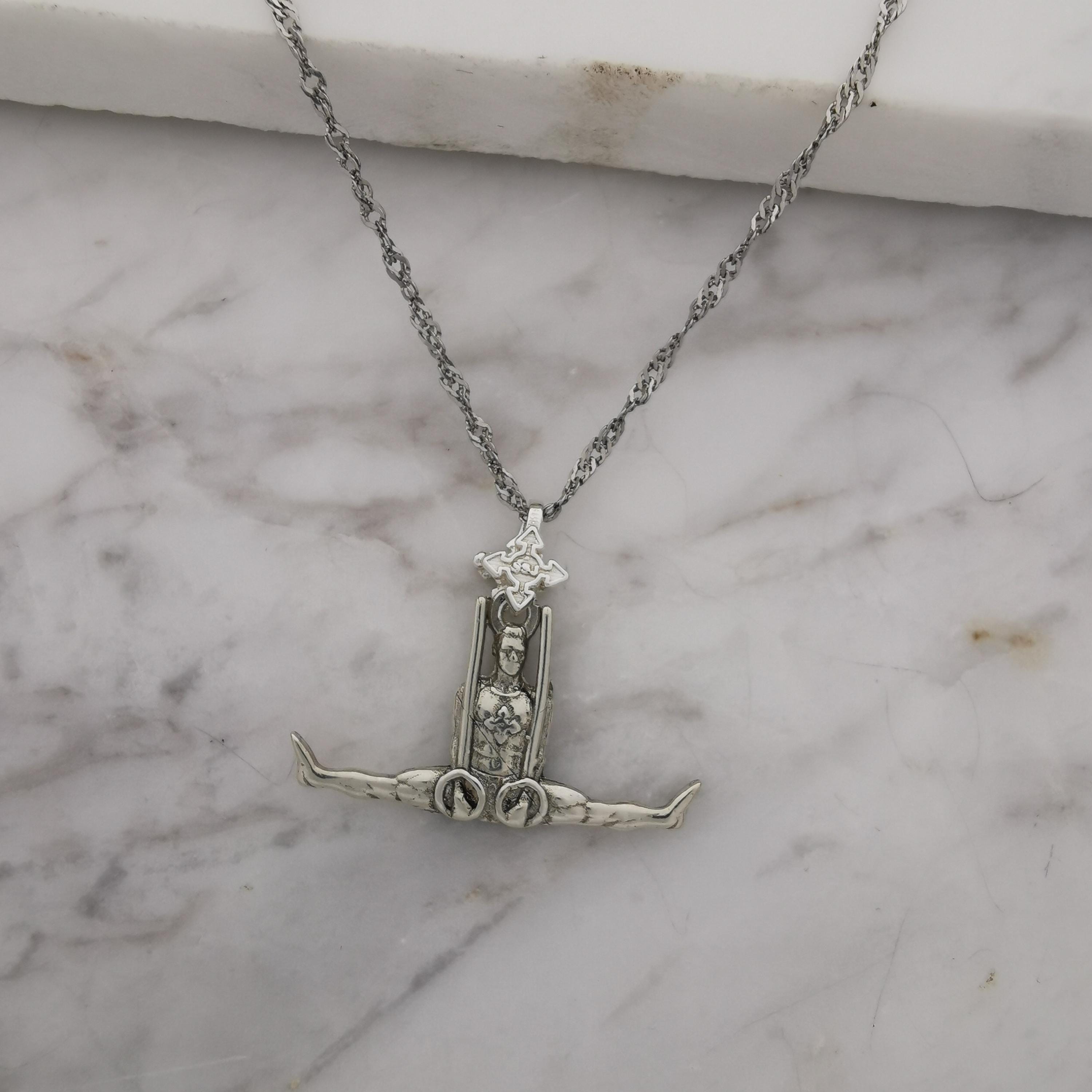 Artistic Gymnastics Jewelry Pendant for Men – Classic Silver 925 Gift – Handcrafted Sport Charm for Strength & Precision – Necklace