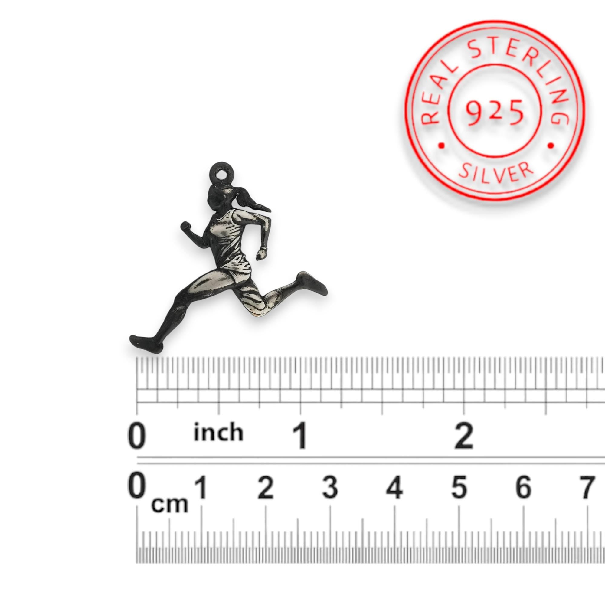 Running Jewelry for Women – Vintage Style 925 Silver Pendant – Motivational Necklace Gift for Runners and Fitness Lovers