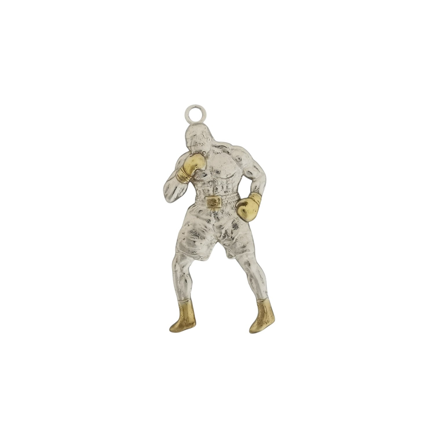Boxing Jewelry Pendant for Men, 925 Silver with Partial Gold Plating Gift Handcrafted Sports Accessory for Fighters, Coaches & Fans Necklace
