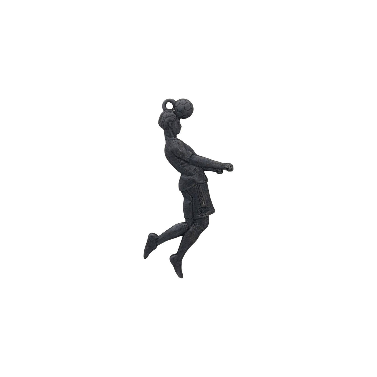 Football (Soccer) Jewelry Pendant for Men – Oxidized Black 925 Silver Gift – Header Shot Charm for Players – Necklace