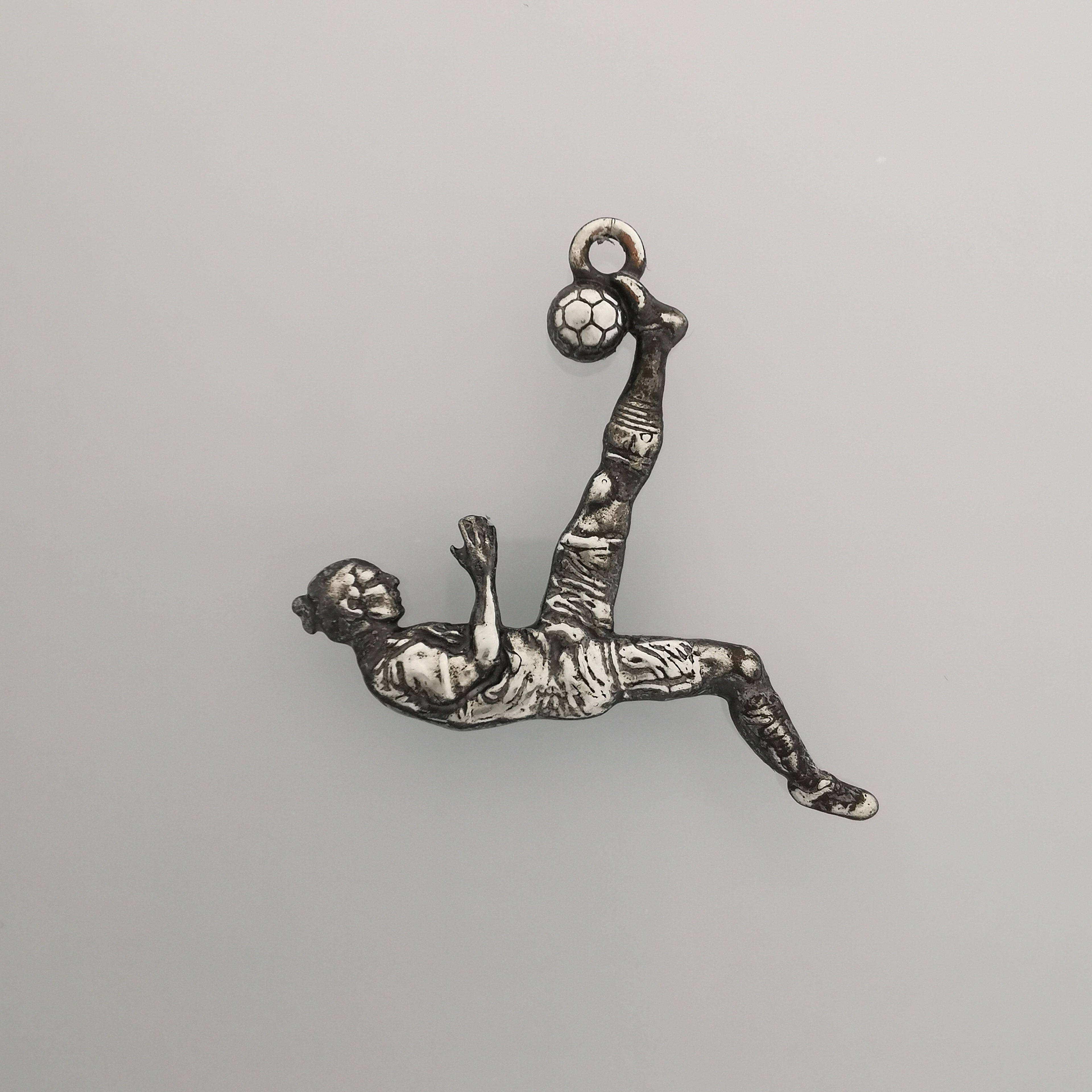 Football (Soccer) Jewelry Pendant for Men – 925 Silver with Partial Gold Plating – Handcrafted Sports Charm for Players – Necklace