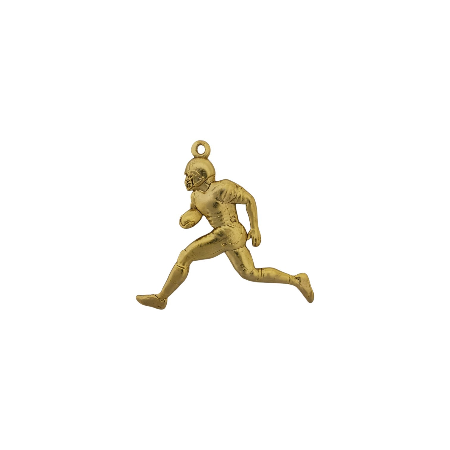 American Football Jewelry Pendant for Men – Silver with Partial Gold Plating 925 Gift Elegant Two-Tone Sports Accessory for Players Necklace