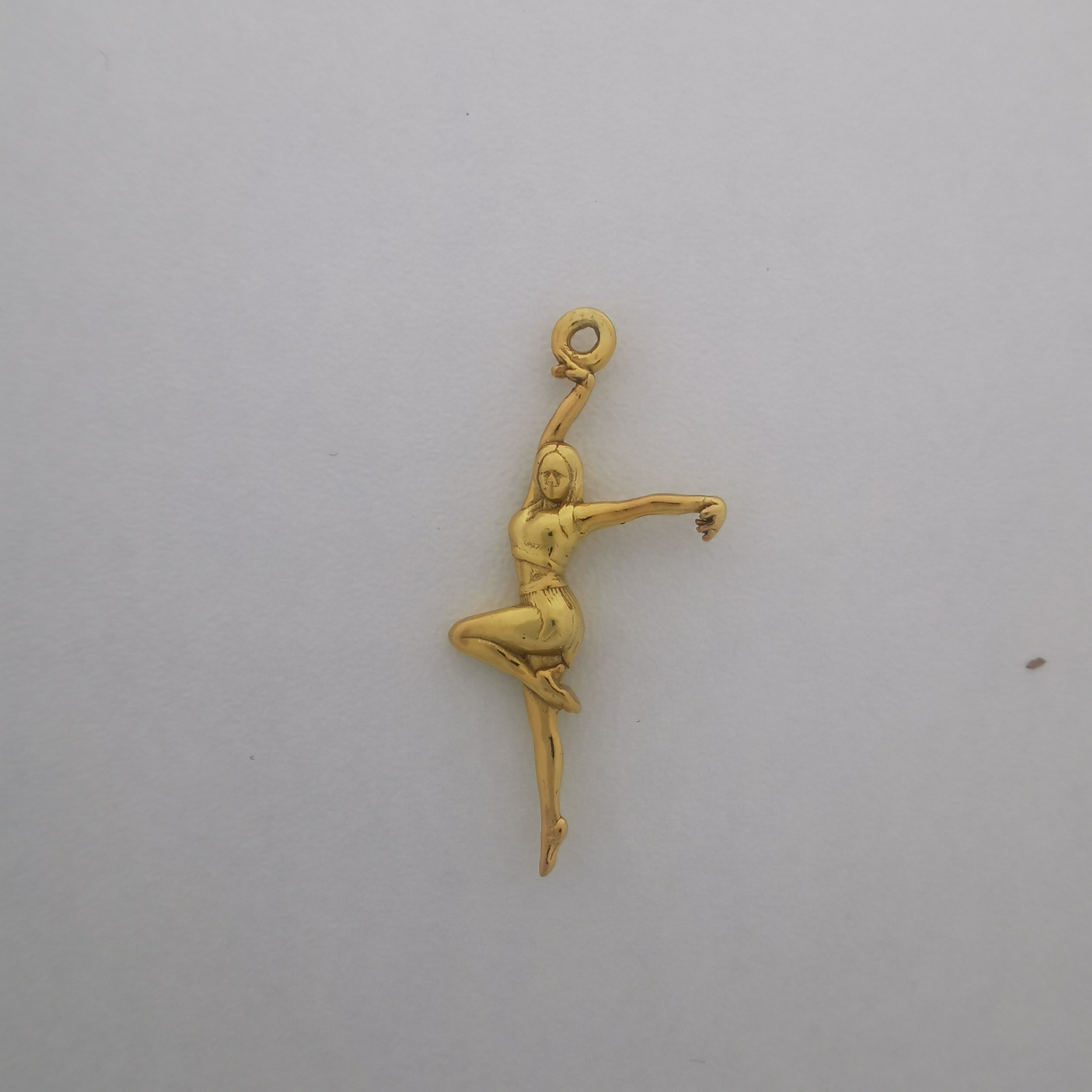 Latin Dance Jewelry Pendant for Women – 925 Silver with Partial Gold Plating Gift – Elegant Two-Tone Sports Accessory for Dancers – Necklace