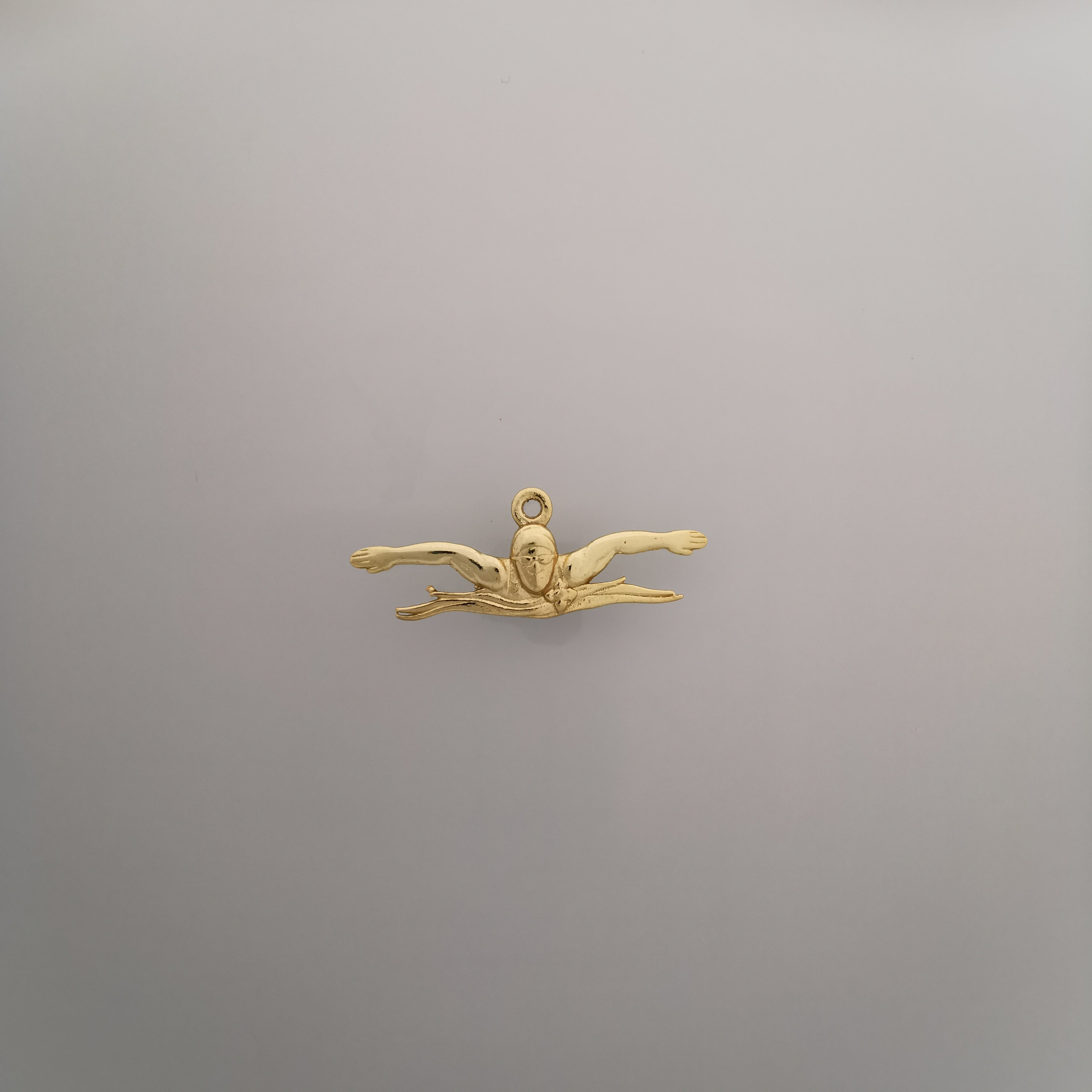 Swimming Jewelry Pendant for Men and Teen Boys – Two-Tone 925 Silver with Gold Detail Gift, Sports Accessory for Butterfly Swimmers Necklace