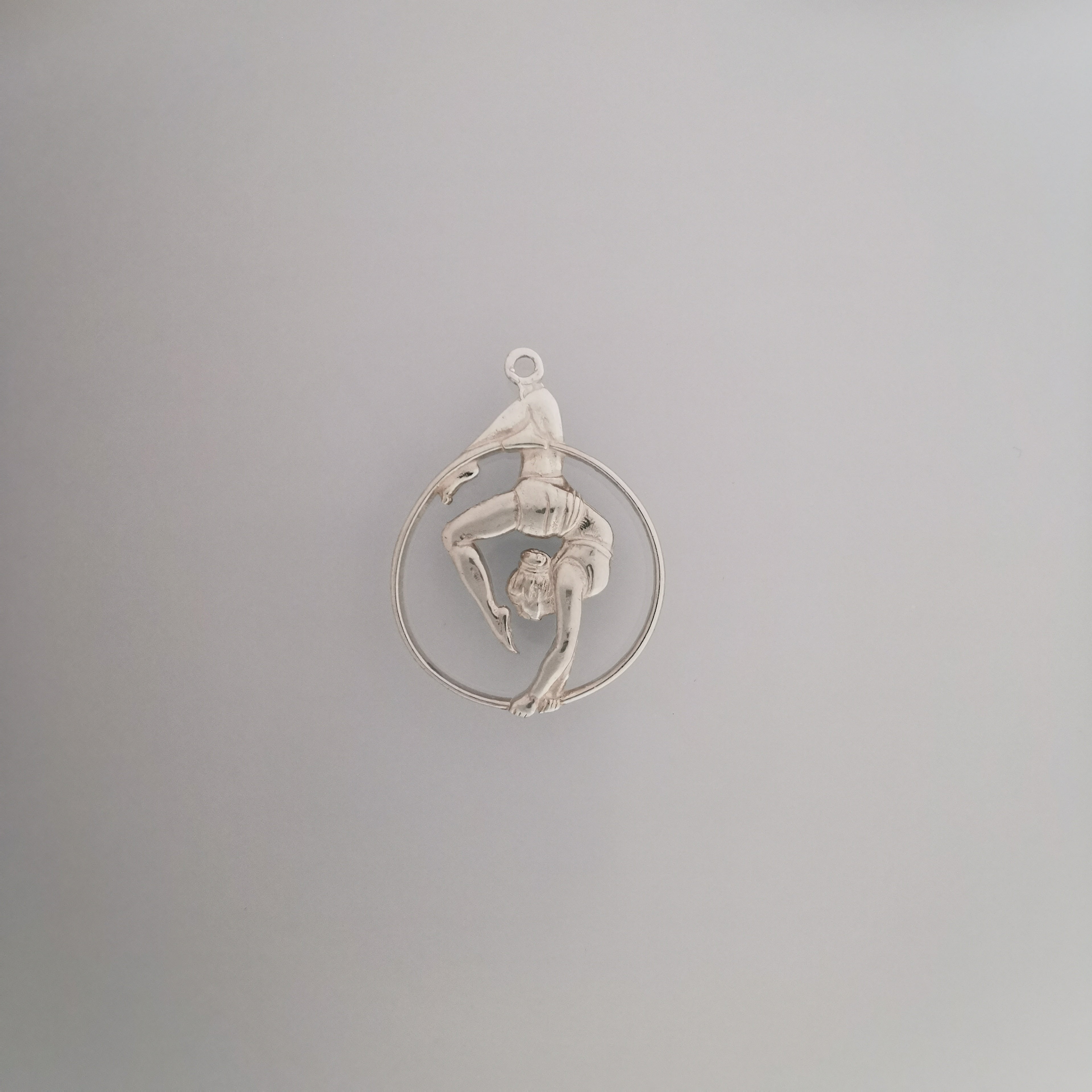 Aerial Hoop Jewelry – Black Oxidized 925 Silver Pendant for Necklace Jewelry Gift for Aerial Performers and Elegant Women