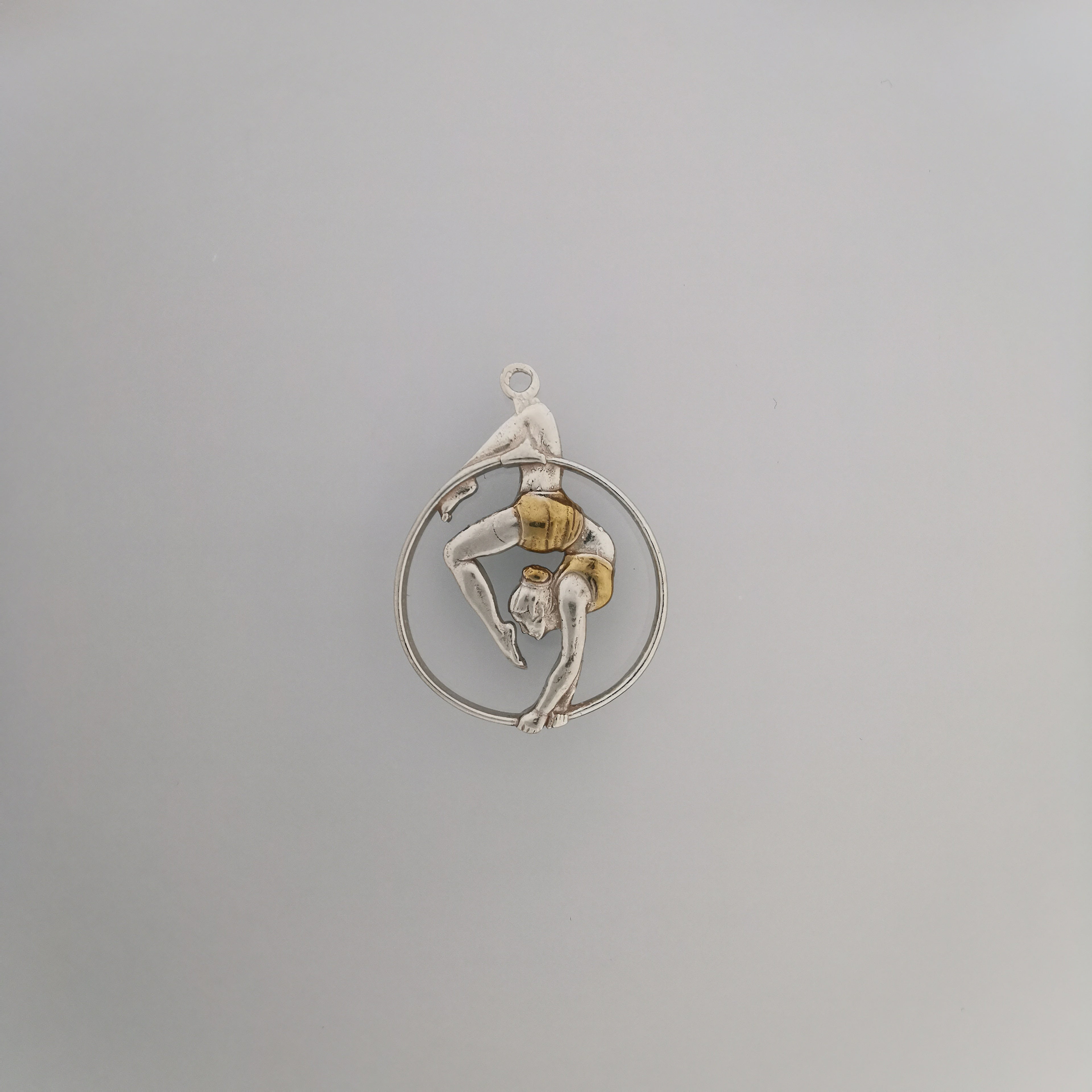 Aerial Hoop Jewelry – Black Oxidized 925 Silver Pendant for Necklace Jewelry Gift for Aerial Performers and Elegant Women