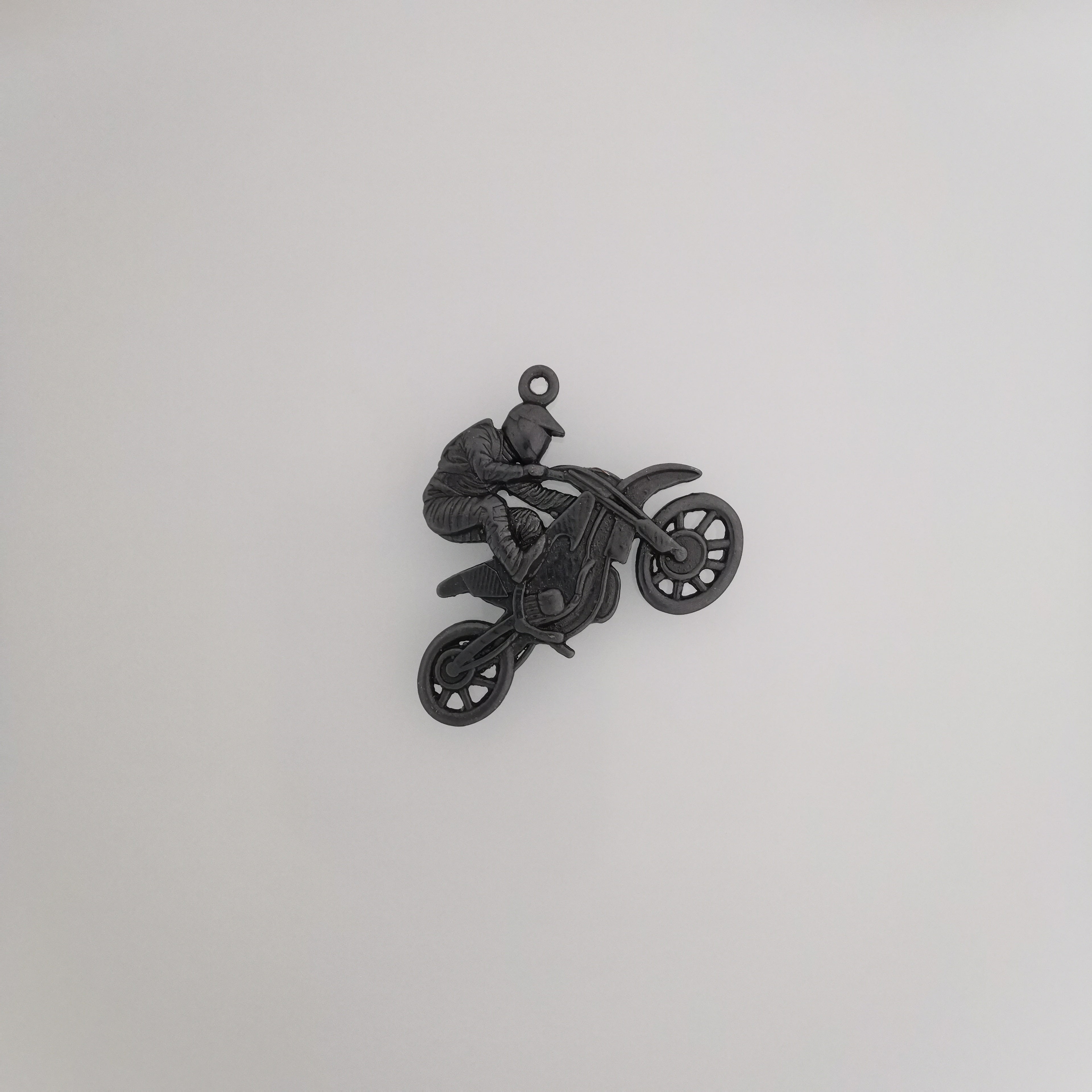 Motocross Pendant for Men – Oxidized 925 Silver Necklace Charm – Gift for Riders, Fans or Teen Boys