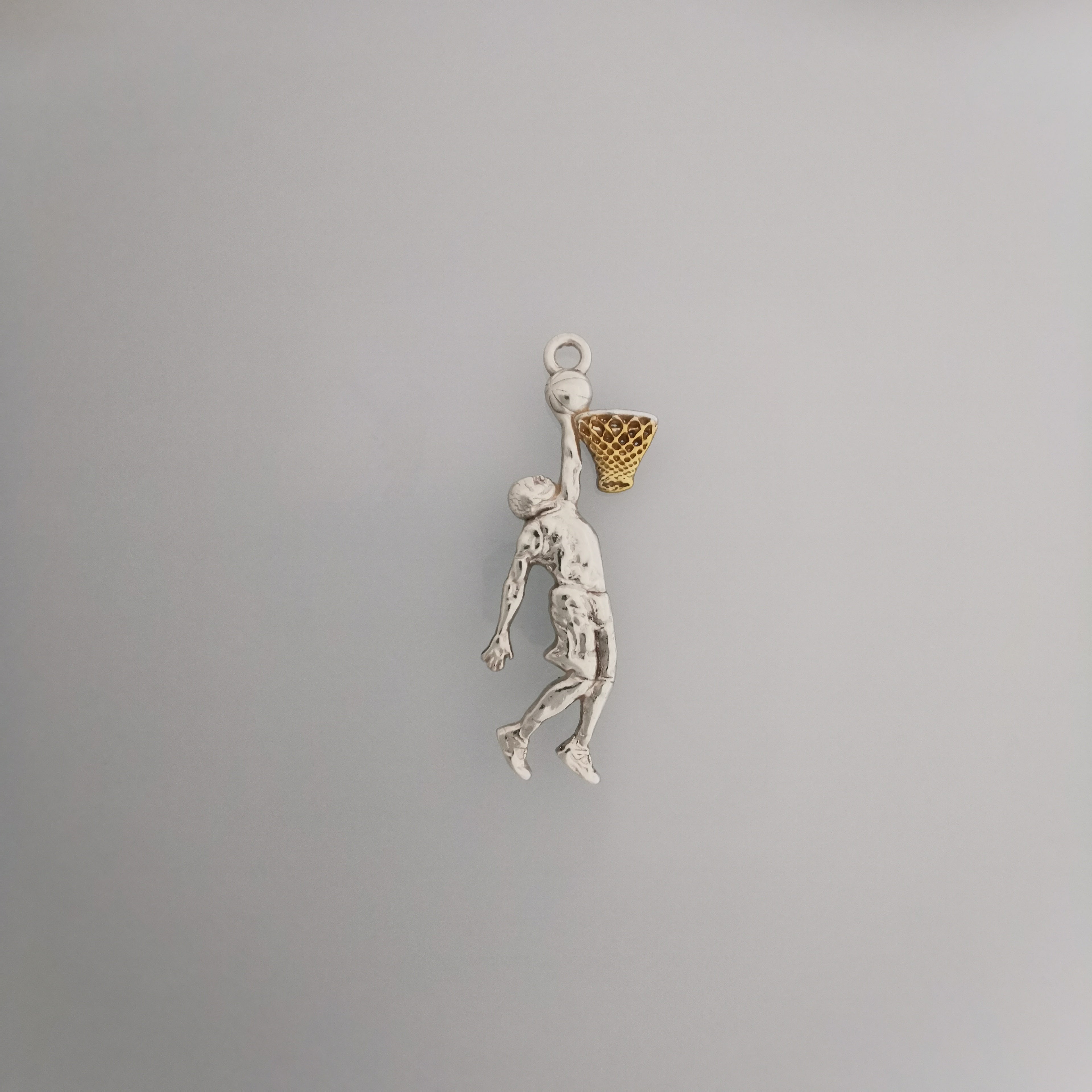 Basketball Dunk Pendant for Men – Classic Silver 925 Jewelry Gift for Players, Coaches & Fans – Sports Necklace