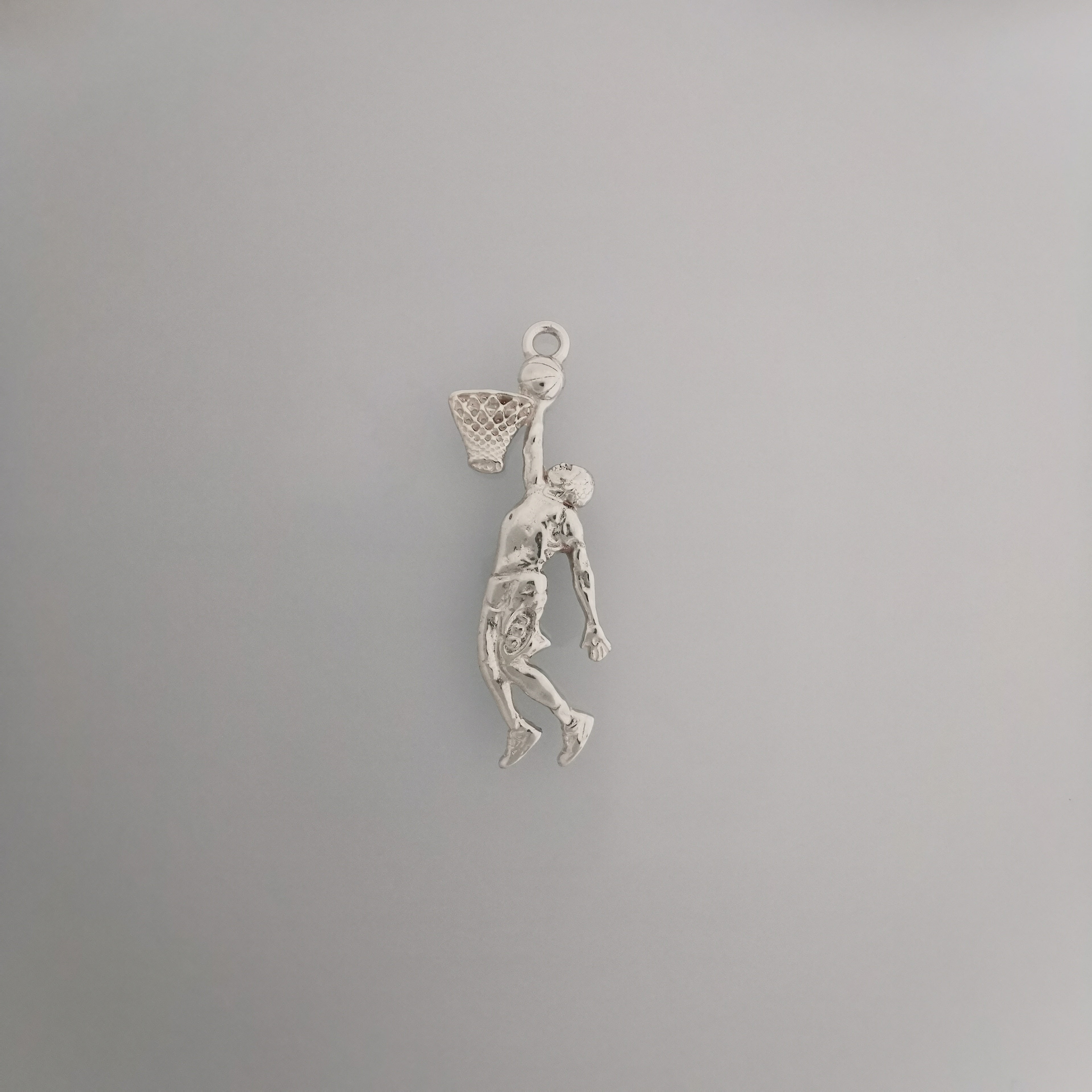 Basketball Dunk Pendant for Men – Classic Silver 925 Jewelry Gift for Players, Coaches & Fans – Sports Necklace