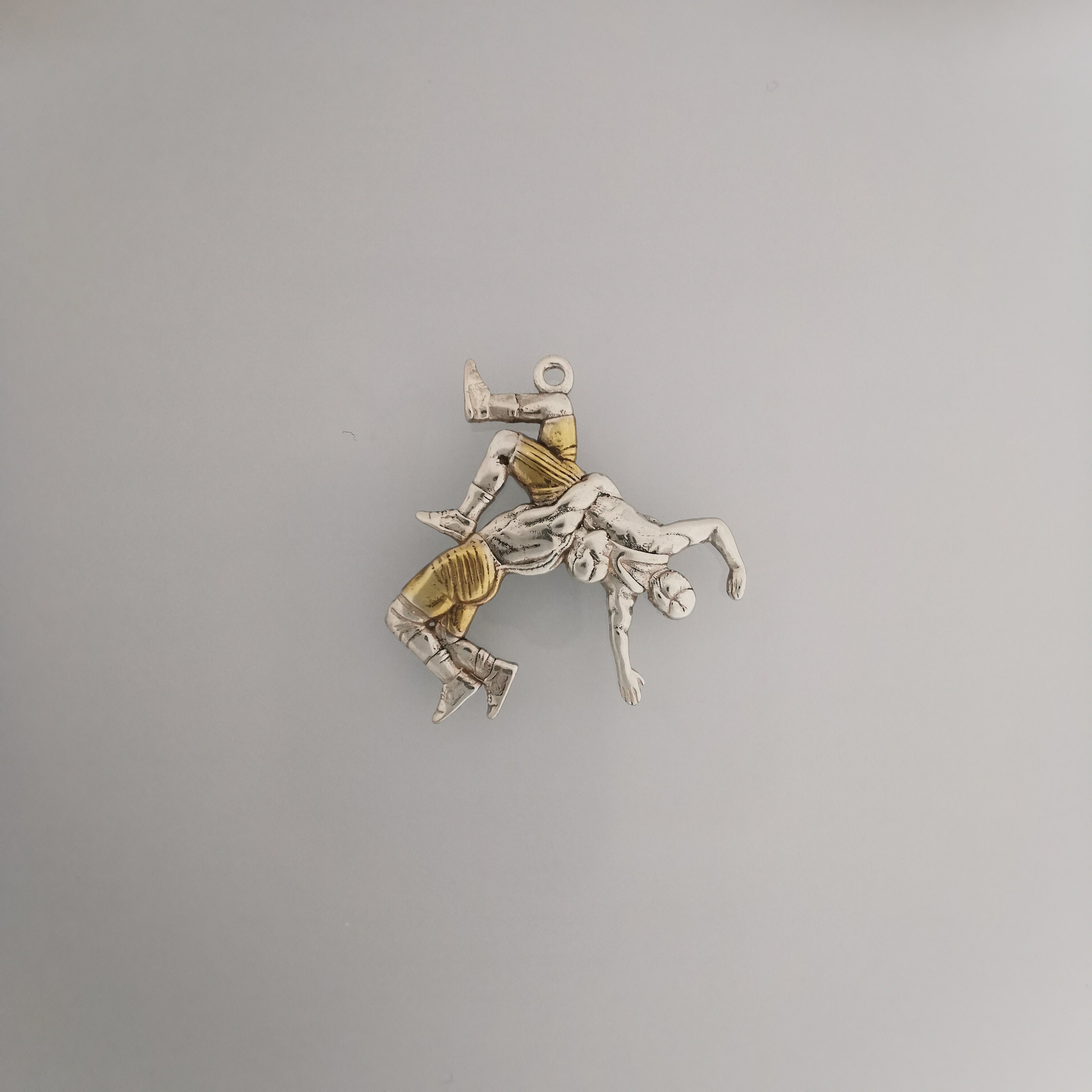 Wrestling Pendant for Men – Blackened 925 Silver Necklace – Rugged Gift for Athlete, Coach, or Fan – Great for Birthdays or Competitions