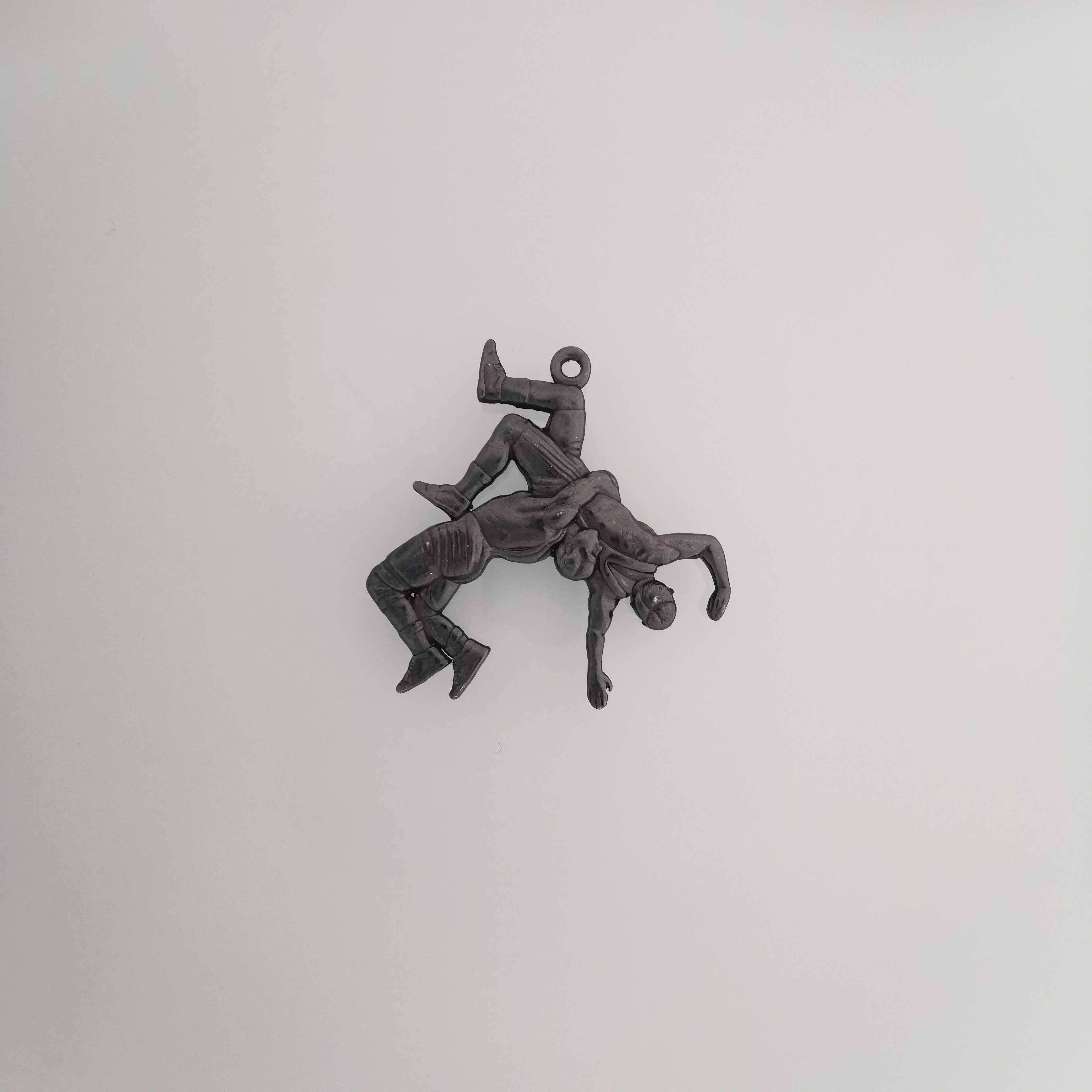 Wrestling Pendant for Men – Blackened 925 Silver Necklace – Rugged Gift for Athlete, Coach, or Fan – Great for Birthdays or Competitions