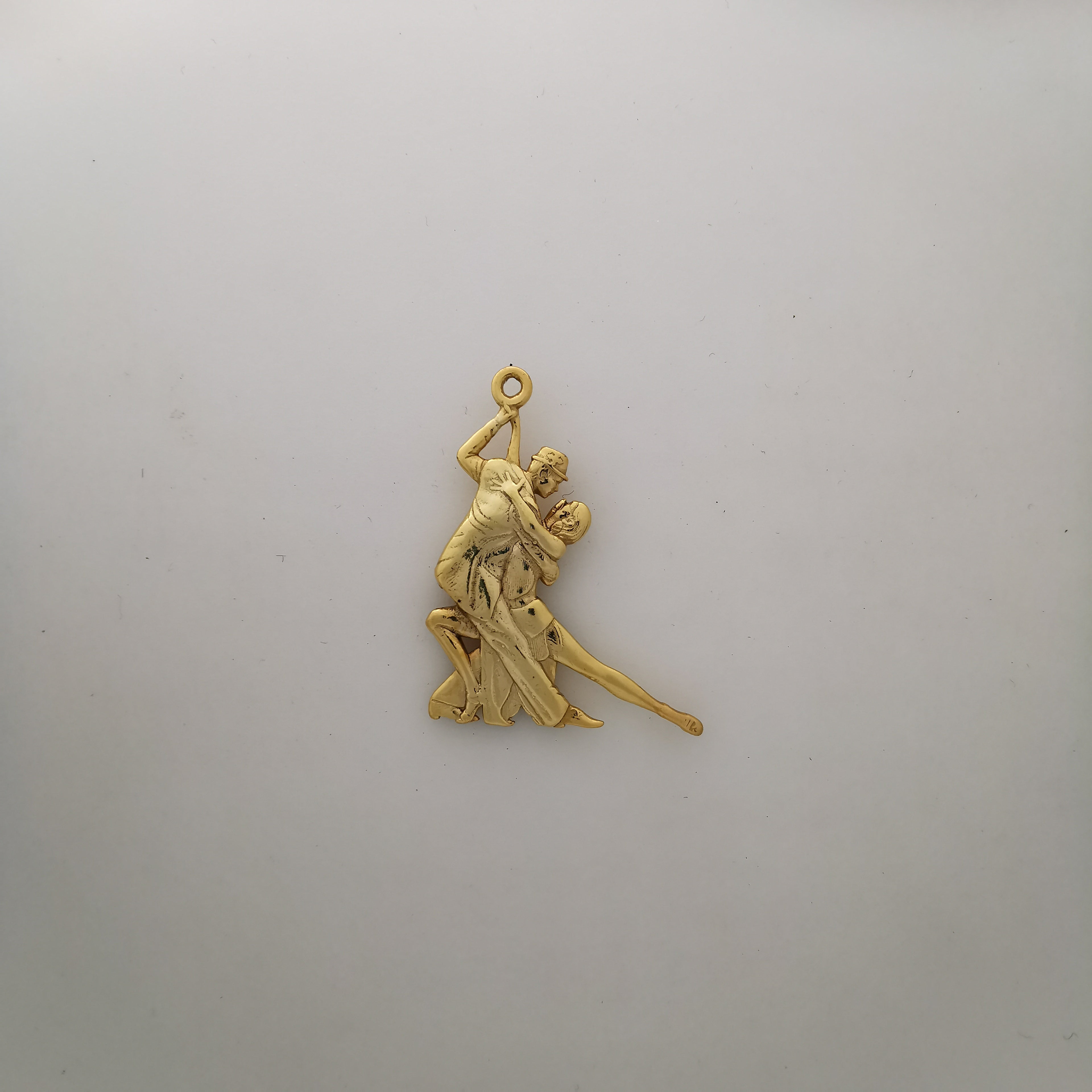 Dance Jewelry Pendant for Women – 925 Silver with Partial Gold Plating Gift – Tango Salsa Charm for Couples, Dancers & Artists – Necklace