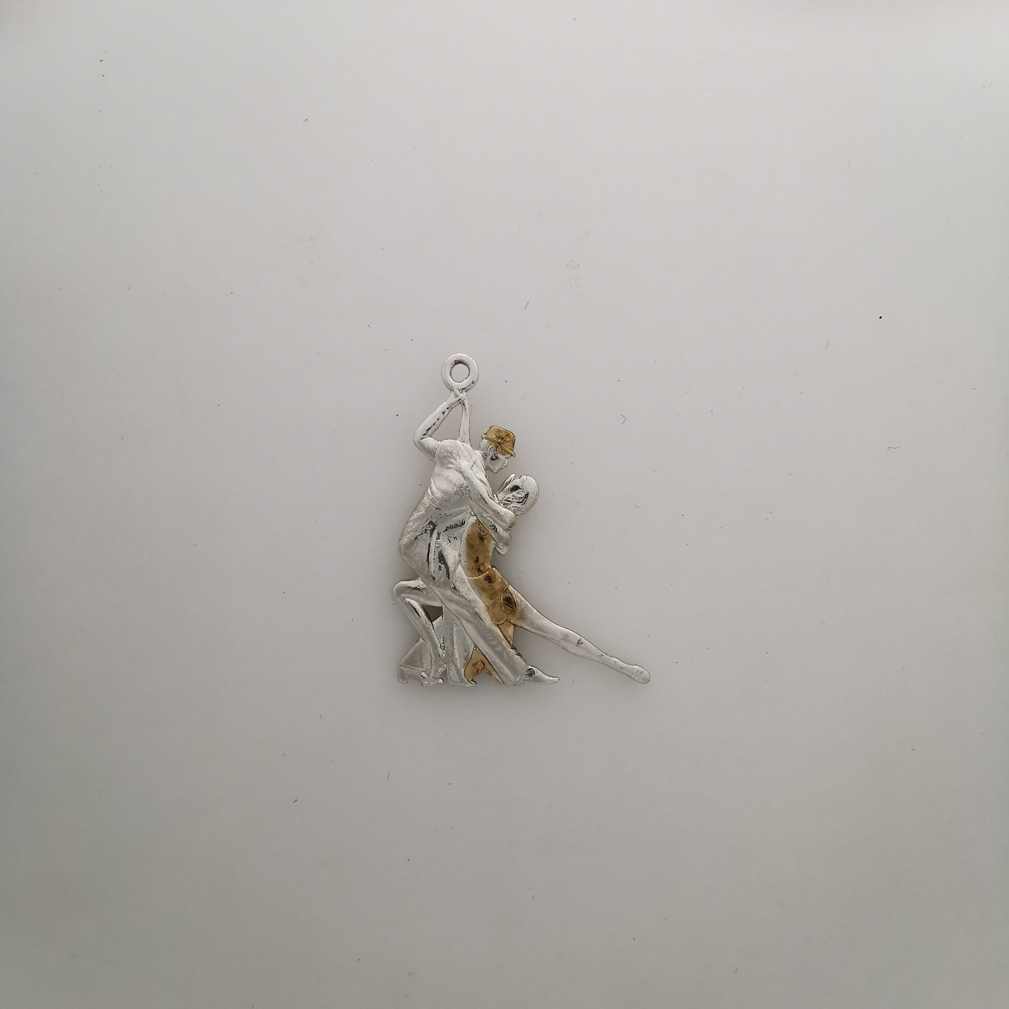 Dance Jewelry Pendant for Women – 925 Silver with Partial Gold Plating Gift – Tango Salsa Charm for Couples, Dancers & Artists – Necklace