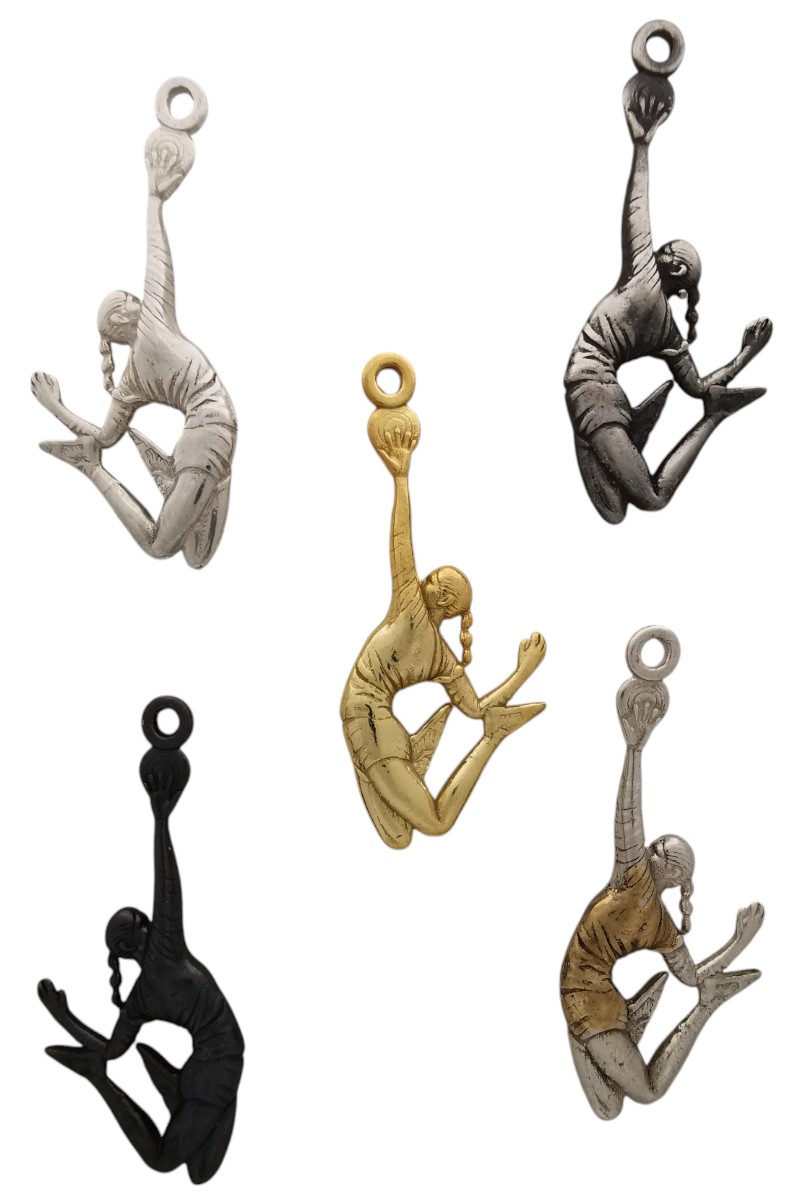 Volleyball Jewelry Pendant for Women – Silver with Gold Detail 925 Gift – Elegant Sports Accessory for Girls and Players – Necklace