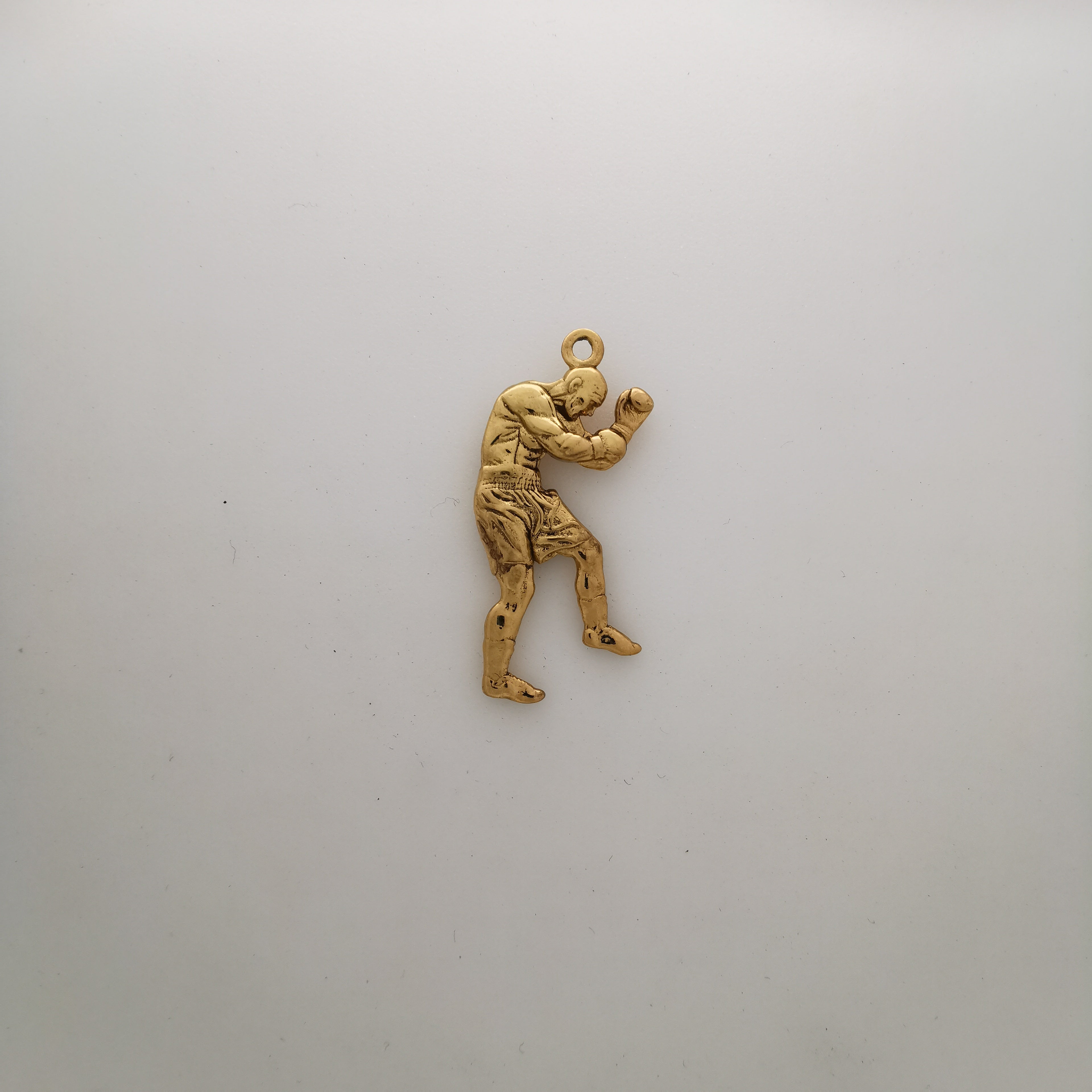 Boxing Jewelry Pendant for Men – 925 Silver with Partial Gold Plating – Handcrafted Sports Gift for Birthday or Father’s Day – Necklace