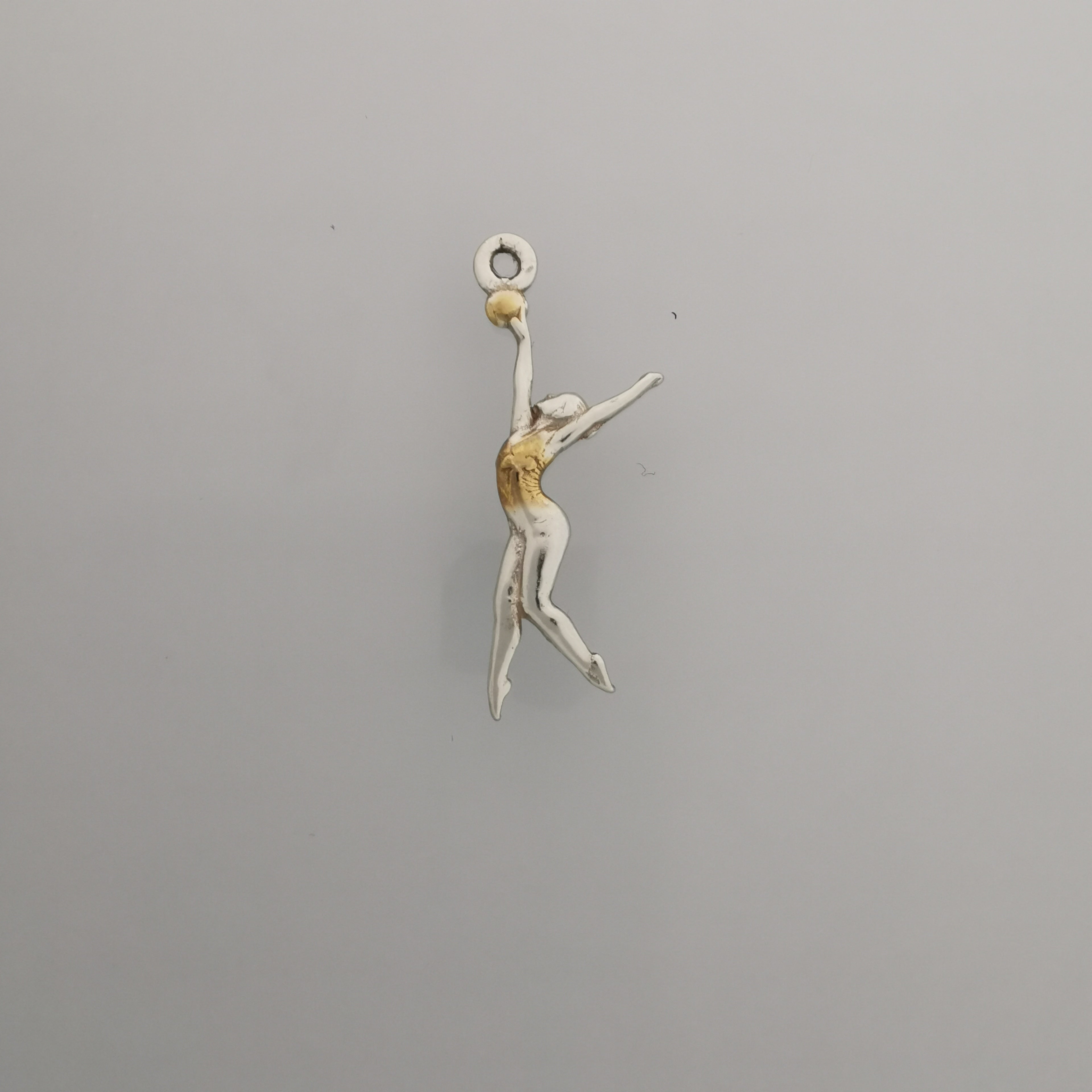 Rhythmic Gymnastics Jewelry Pendant for Women – Classic Silver 925 Gift – Ball Routine Charm for Ladies in Sport – Necklace
