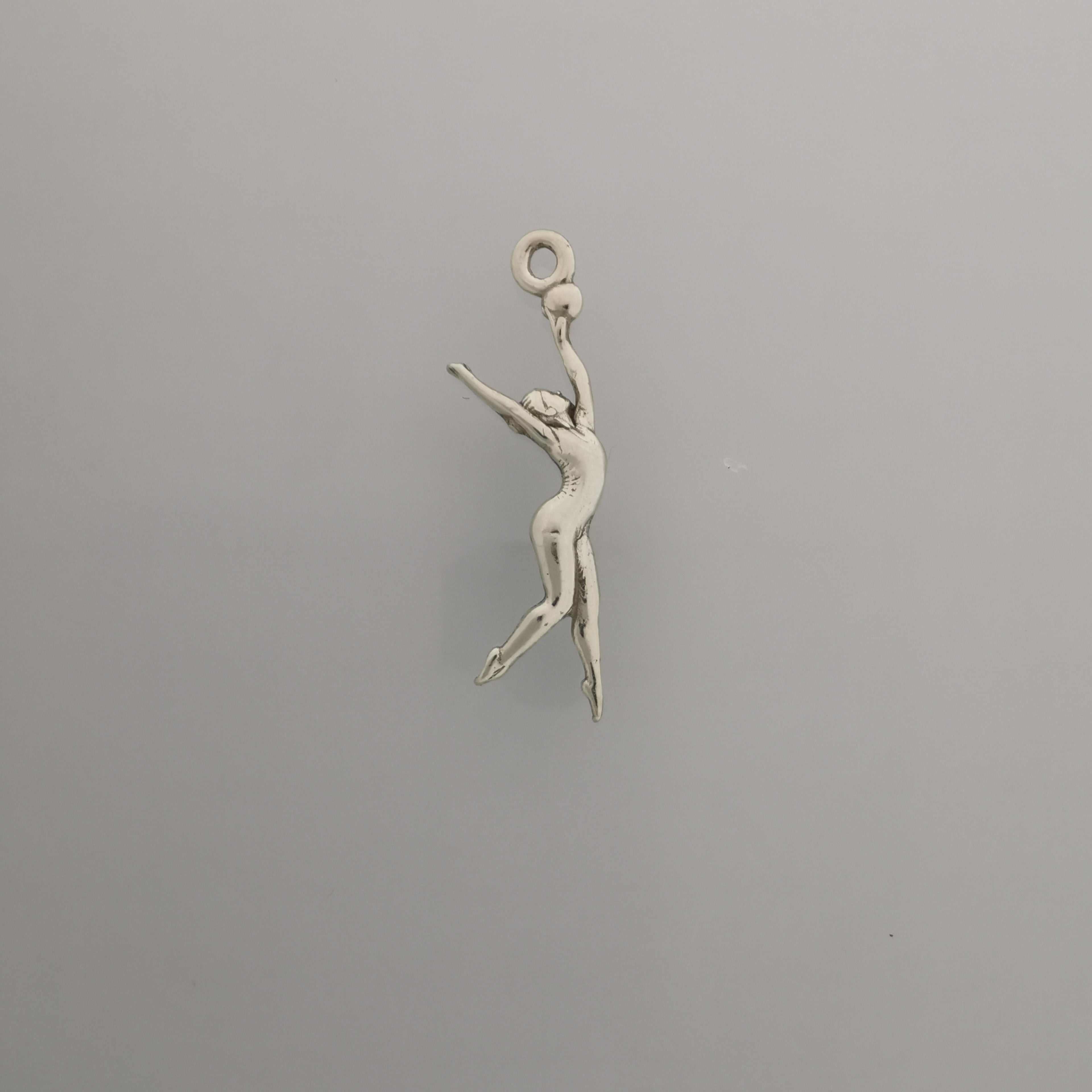 Rhythmic Gymnastics Jewelry Pendant for Women β 925 Silver with Partial Gold Plating β Ball Routine Sport Charm β Necklace