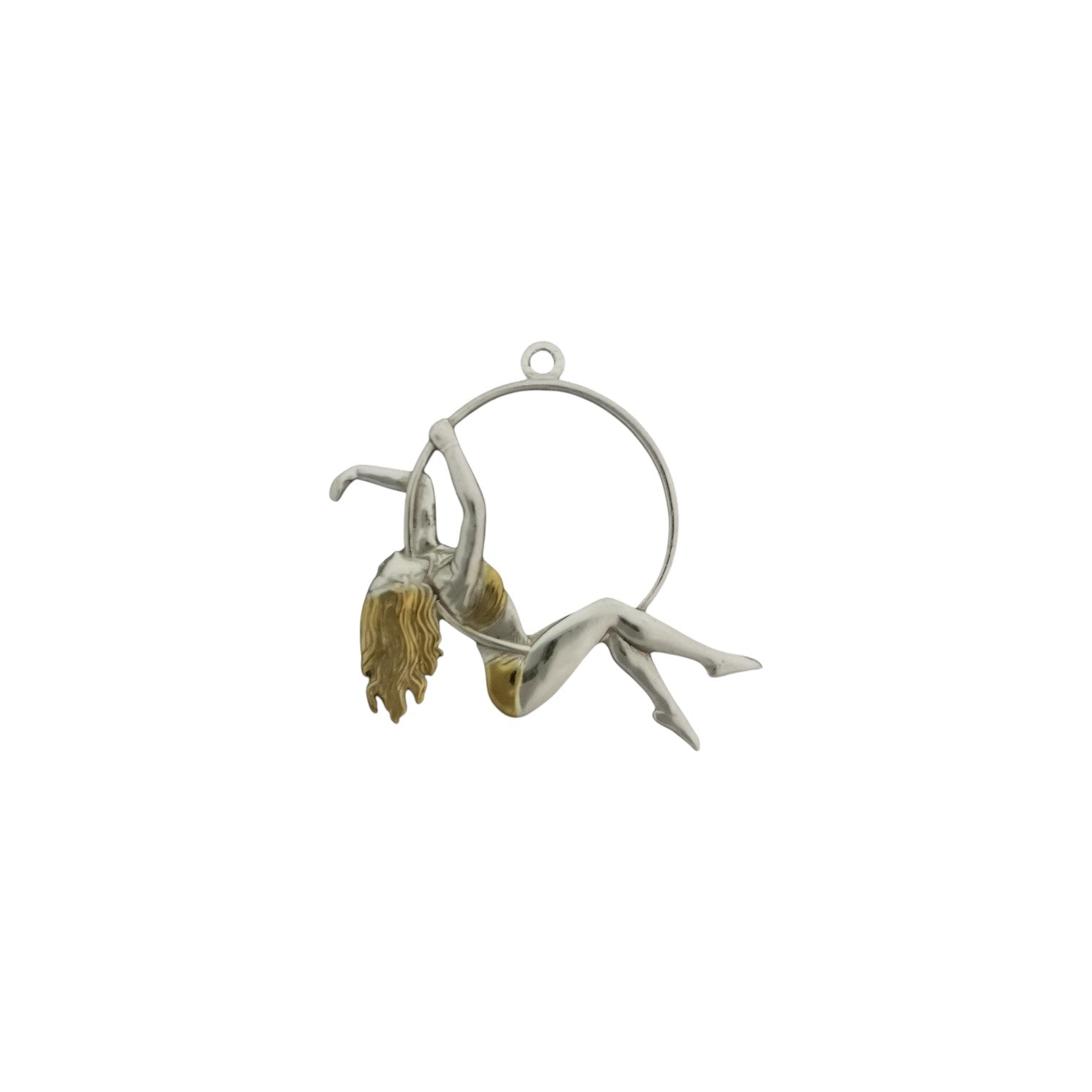 Aerial Hoop Jewelry Pendant for Women – Classic 925 Silver Gift – Elegant Sports Accessory for Movement Lovers – Necklace