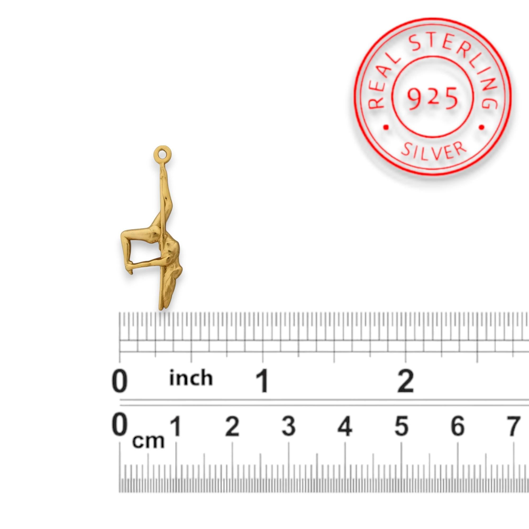 Pole Dance Jewelry – Gold-Plated 925 Silver Pendant – Bold & Sensual Gift for Women. Dancers and Stage Performers - Necklace