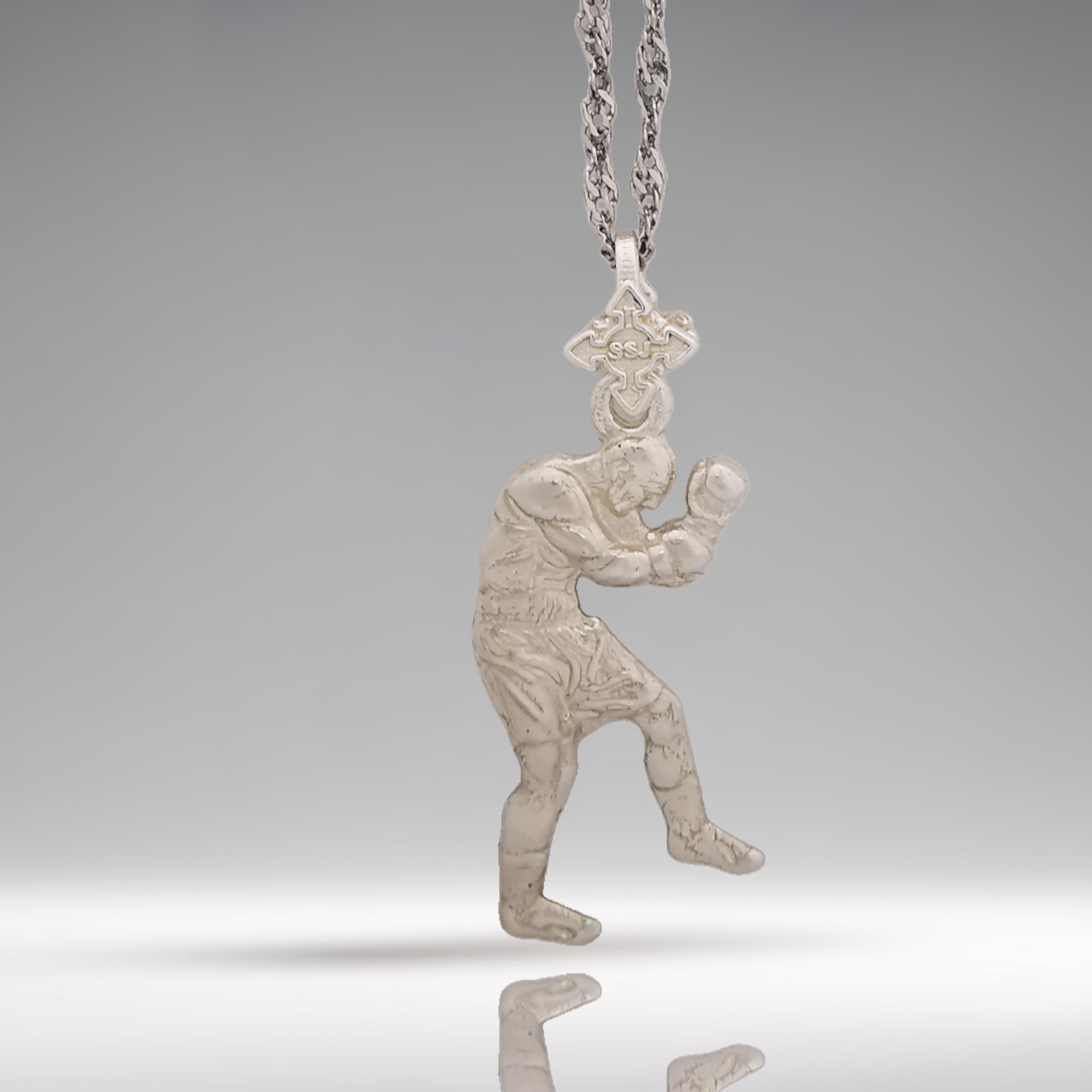 Boxing Jewelry Pendant for Men – Classic 925 Sterling Silver Gift – Handcrafted Sports Accessory for Fighters & Coaches – Necklace