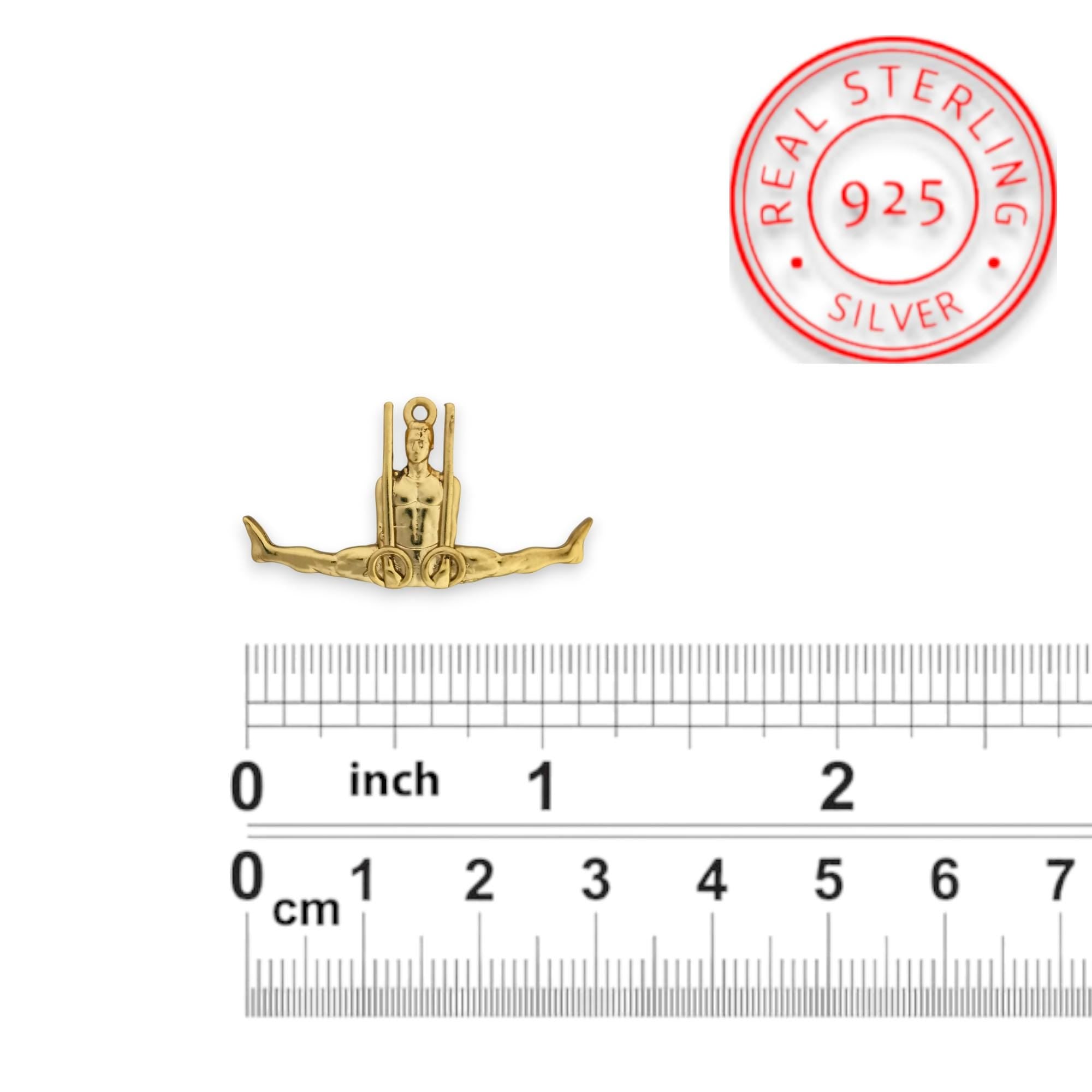 Artistic Gymnastics Jewelry Pendant for Men – Gold-Plated 925 Silver Gift – Handcrafted Sport Charm for Strength & Precision – Necklace