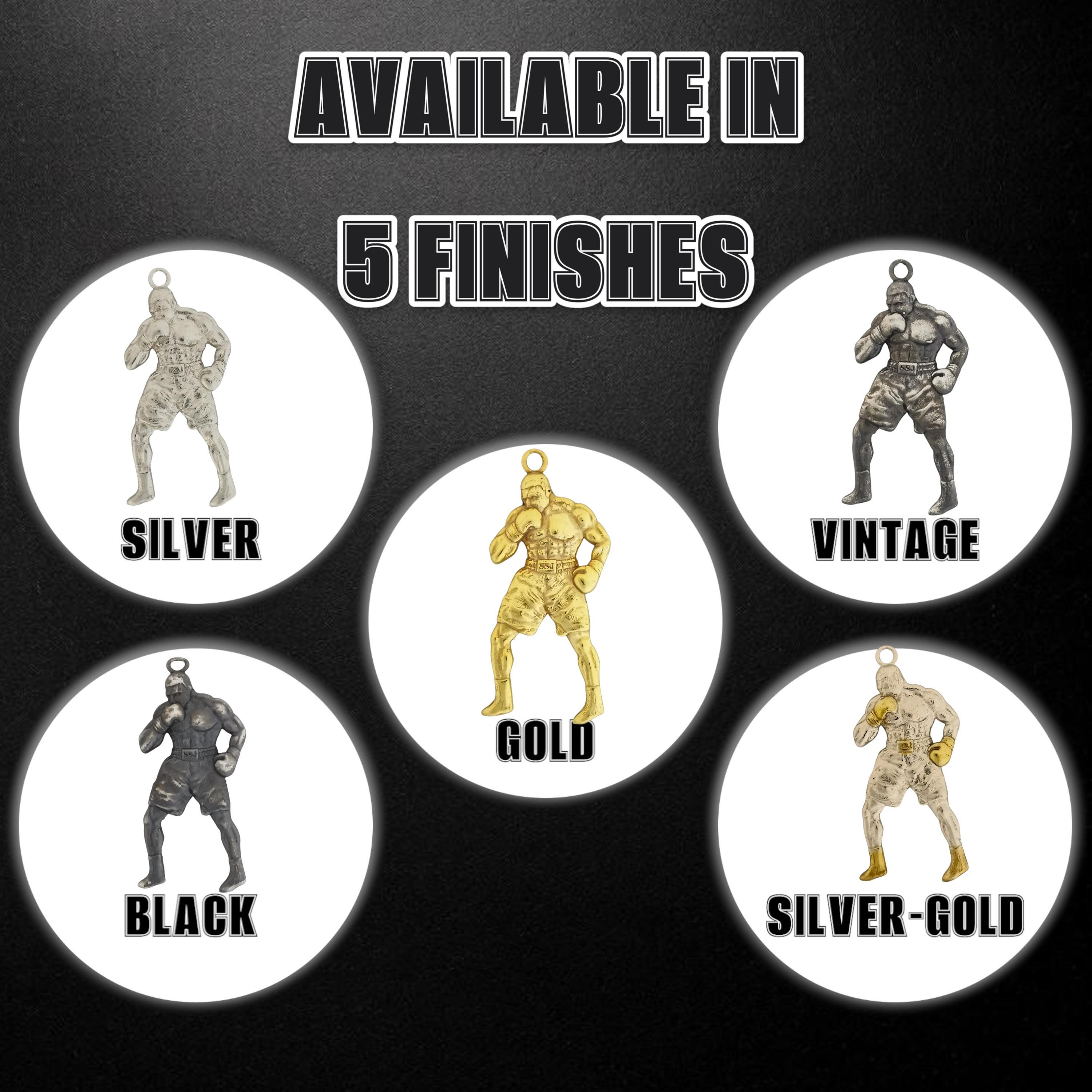 Boxing Jewelry Pendant for Men, 925 Silver with Partial Gold Plating Gift Handcrafted Sports Accessory for Fighters, Coaches & Fans Necklace