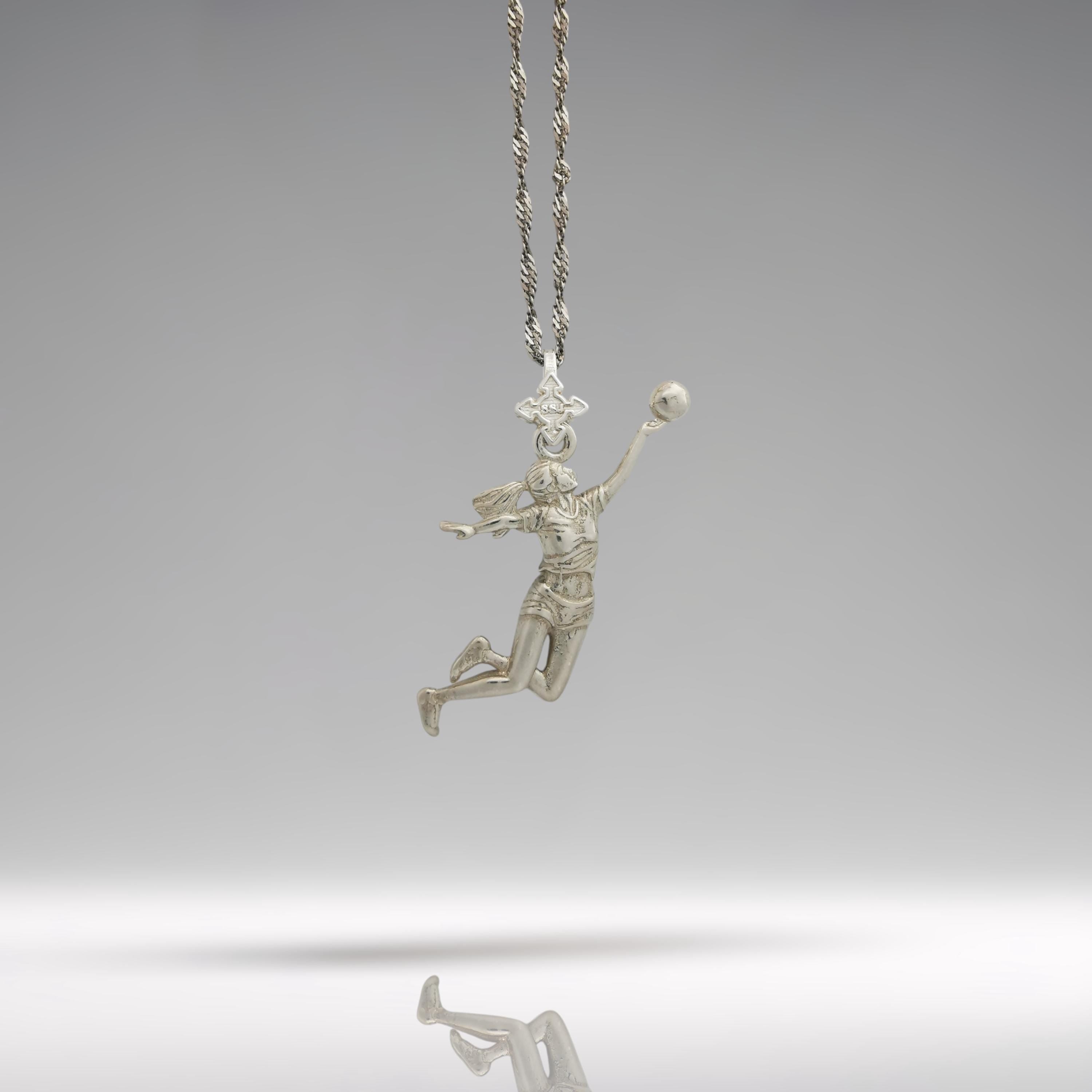 Volleyball Pendant for Women – Classic Silver 925 Jewelry Gift – Sports Necklace