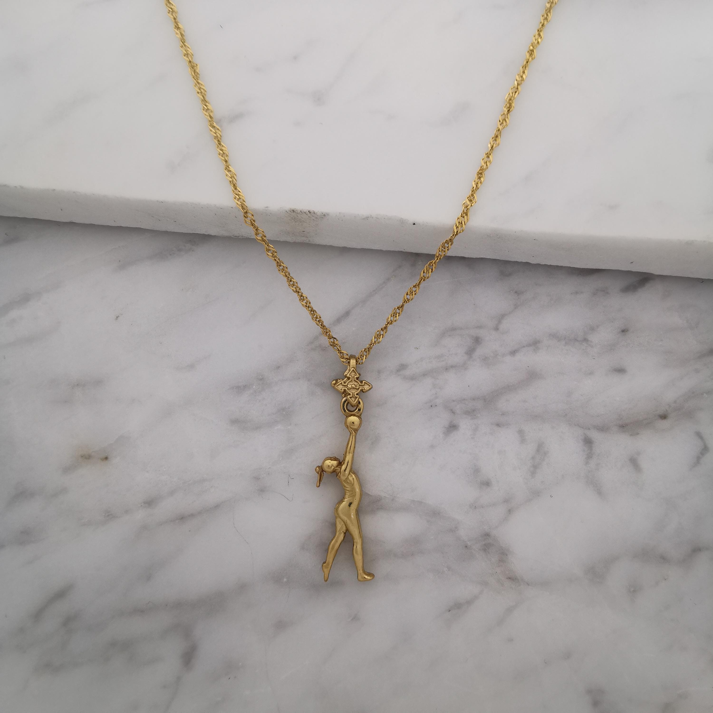 Rhythmic Gymnastics Jewelry Pendant for Women – Gold-Plated 925 Silver Gift – Ball Routine Sport Charm – Necklace