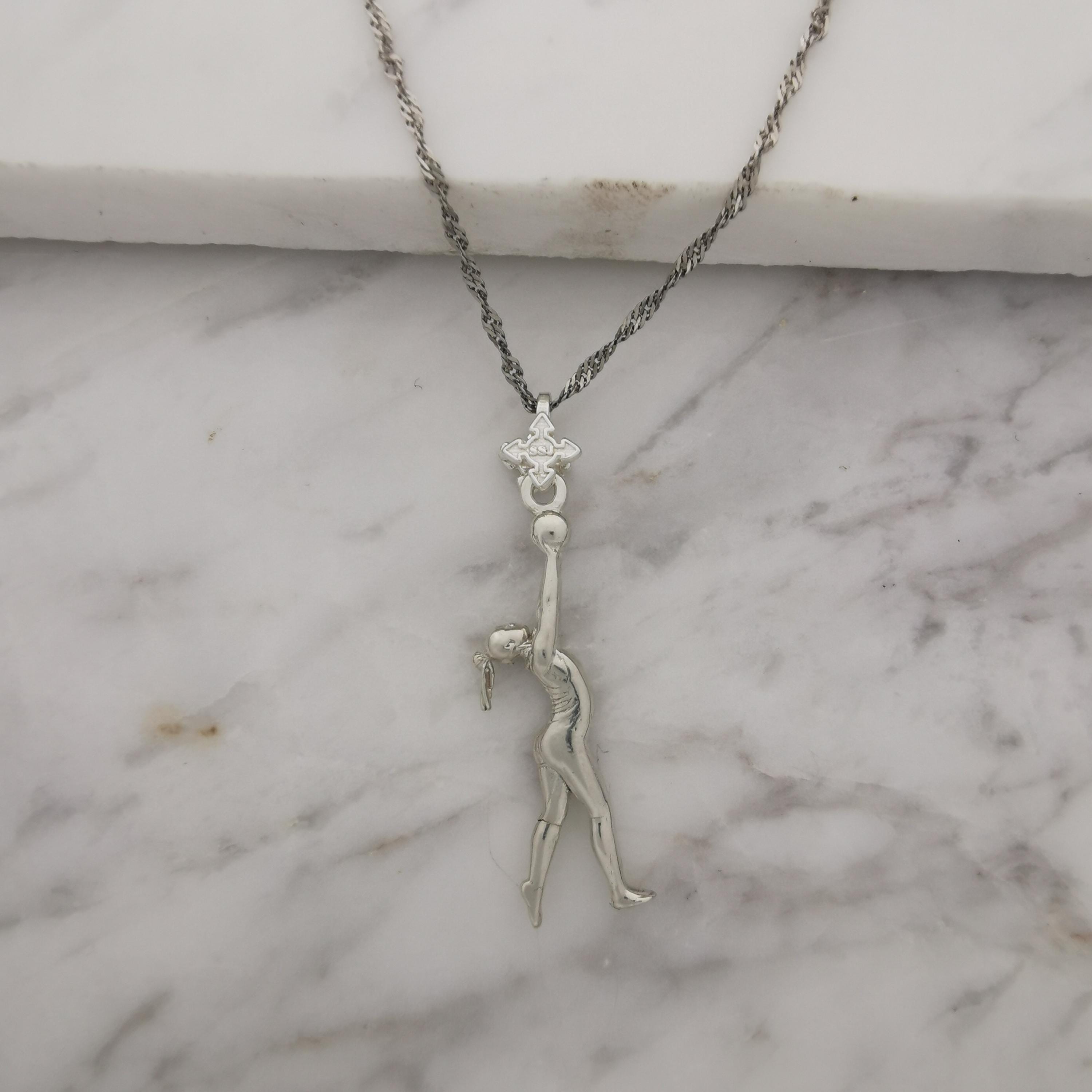 Rhythmic Gymnastics Jewelry Pendant for Women – Classic Silver 925 Gift – Ball Routine Charm for Ladies in Sport – Necklace