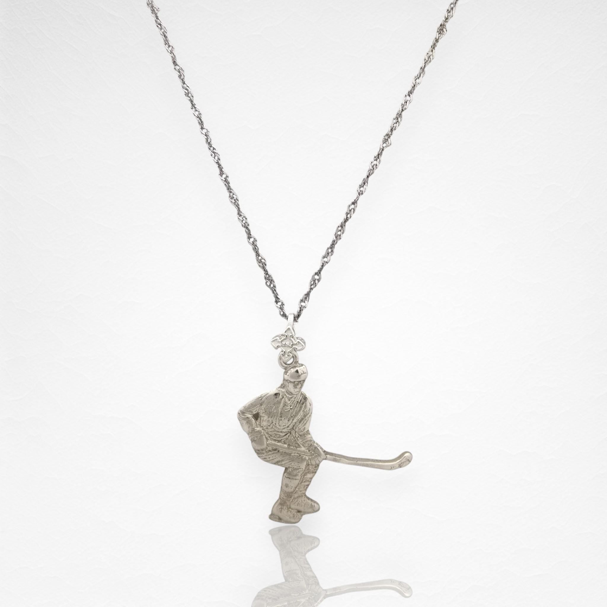 Ice Hockey Jewelry Pendant for Men – Classic Silver 925 Gift – Handcrafted Sport Charm for Players – Necklace