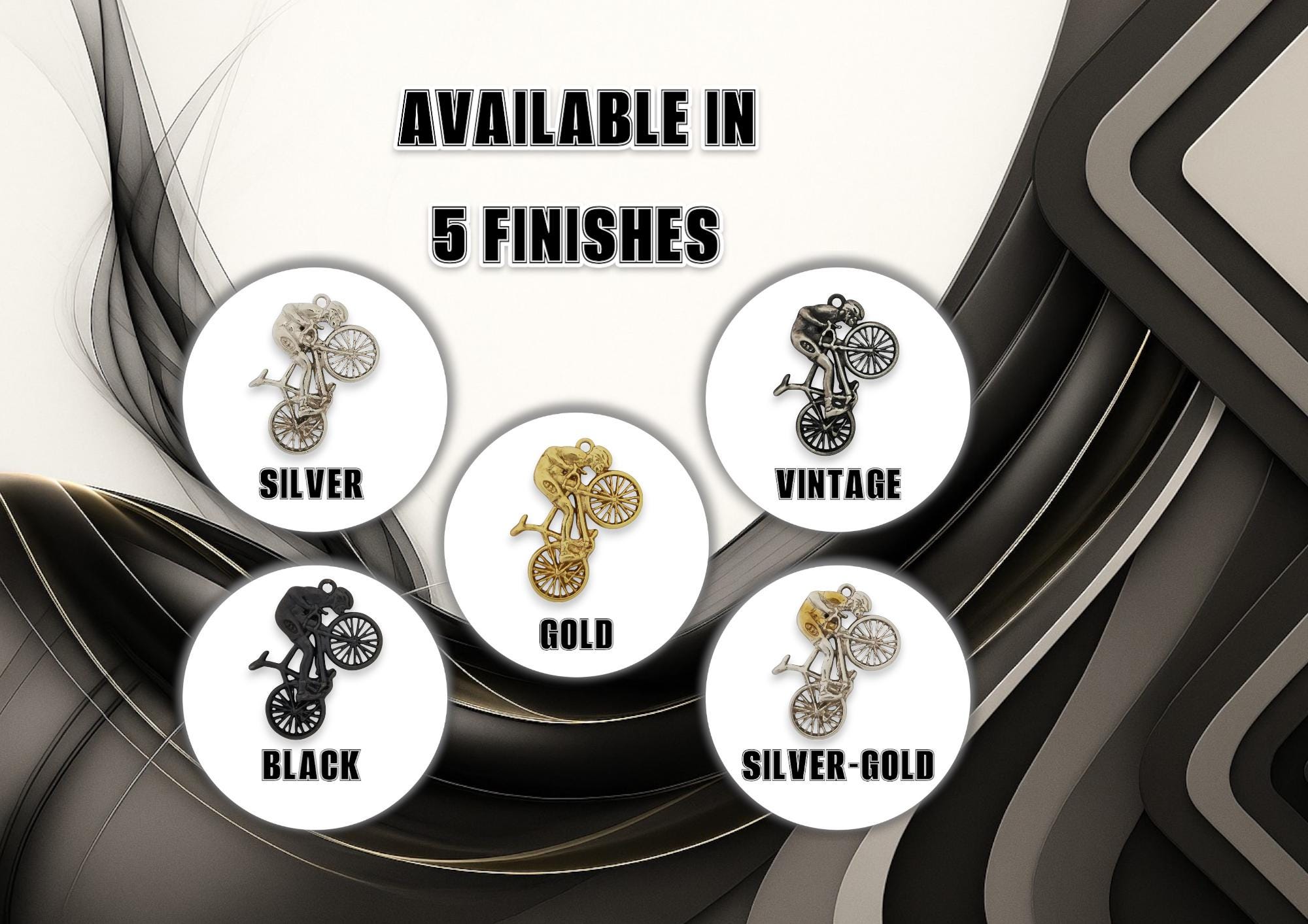 Cycling Jewelry Pendant for Men – Black Oxidized 925 Silver Gift – Handcrafted Sports Accessory for Cyclists and Athletes – Necklace