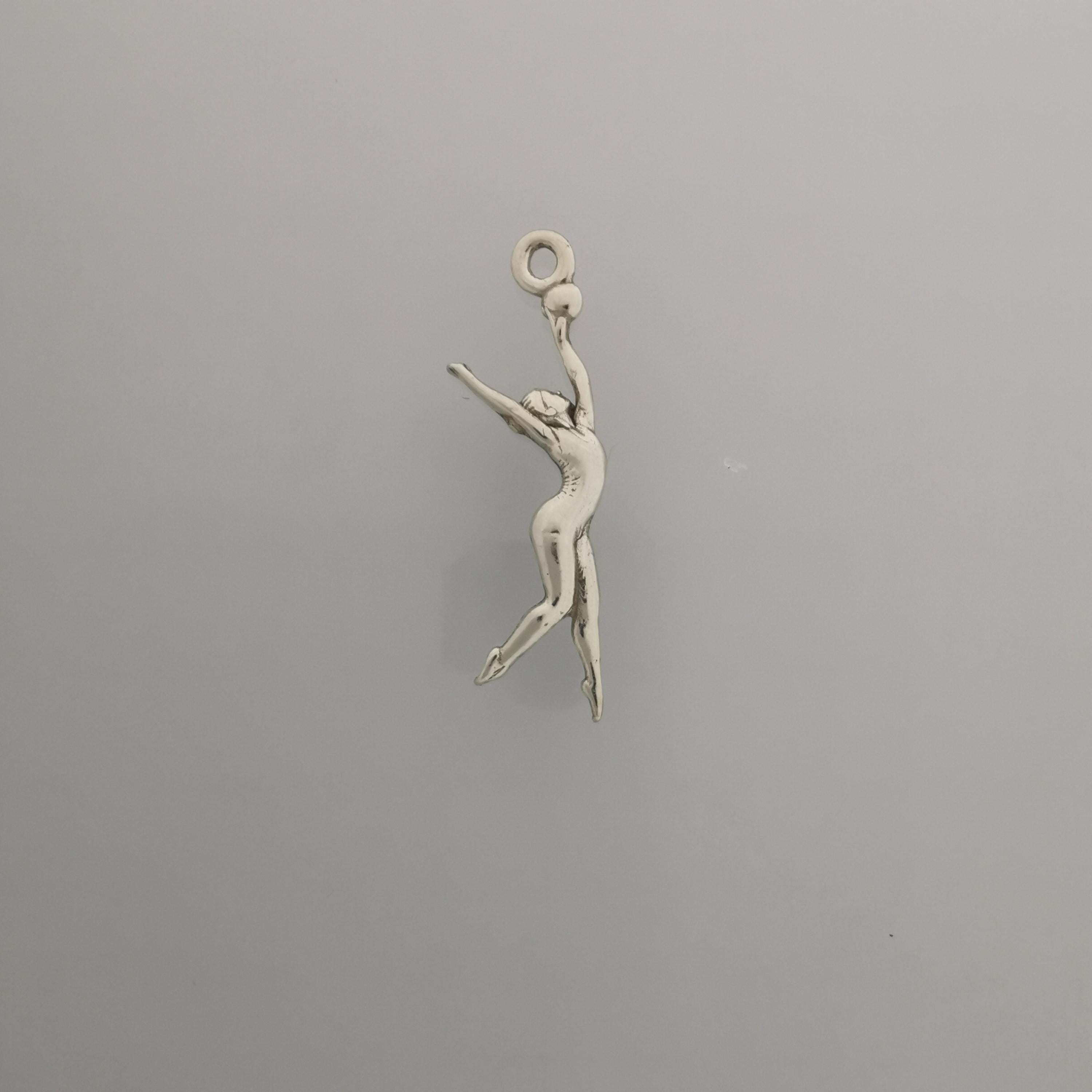 Rhythmic Gymnastics Jewelry Pendant for Women – Classic Silver 925 Gift – Ball Routine Charm for Ladies in Sport – Necklace