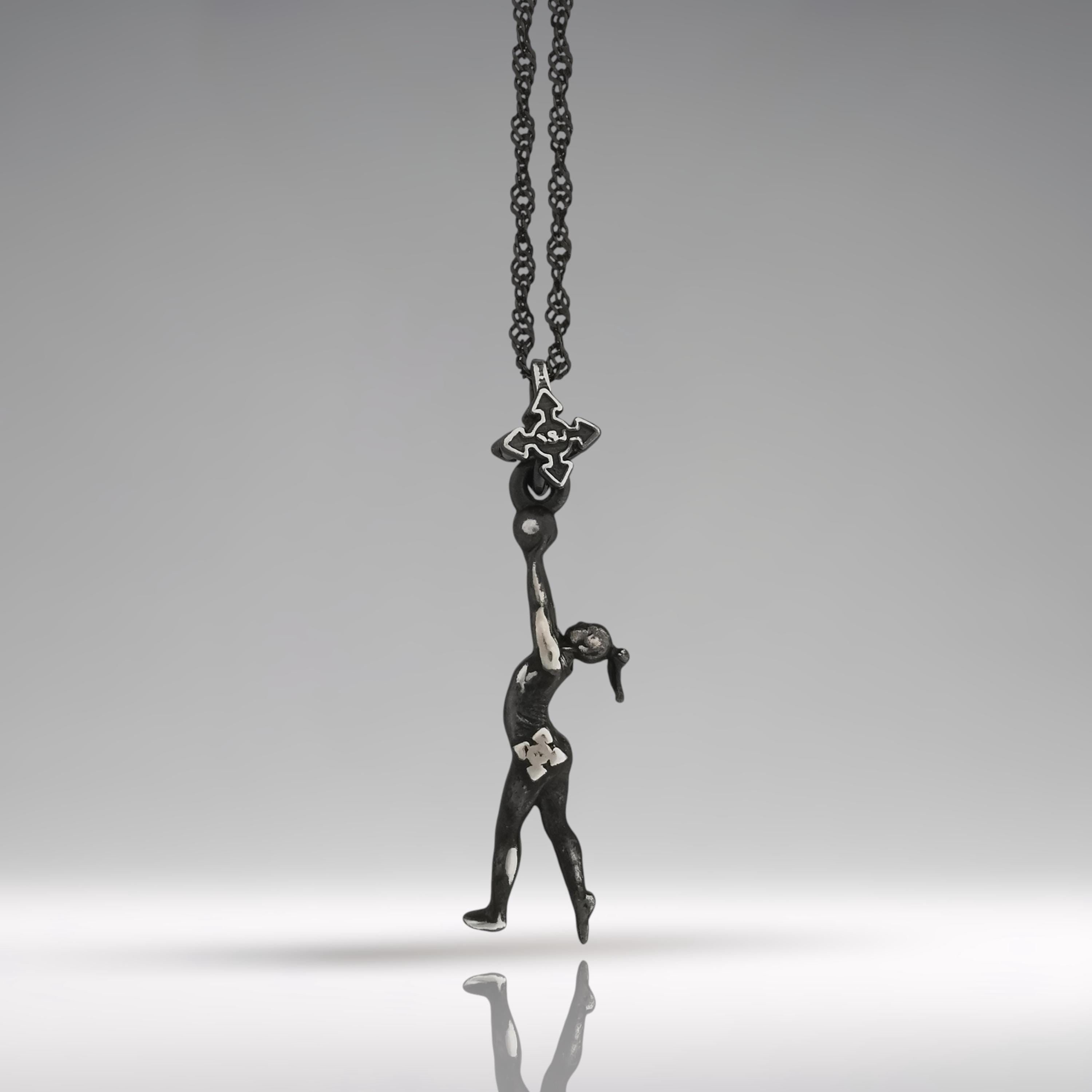 Rhythmic Gymnastics Jewelry Pendant for Women – Vintage Style 925 Silver Gift – Ball Routine Sport Charm – Necklace