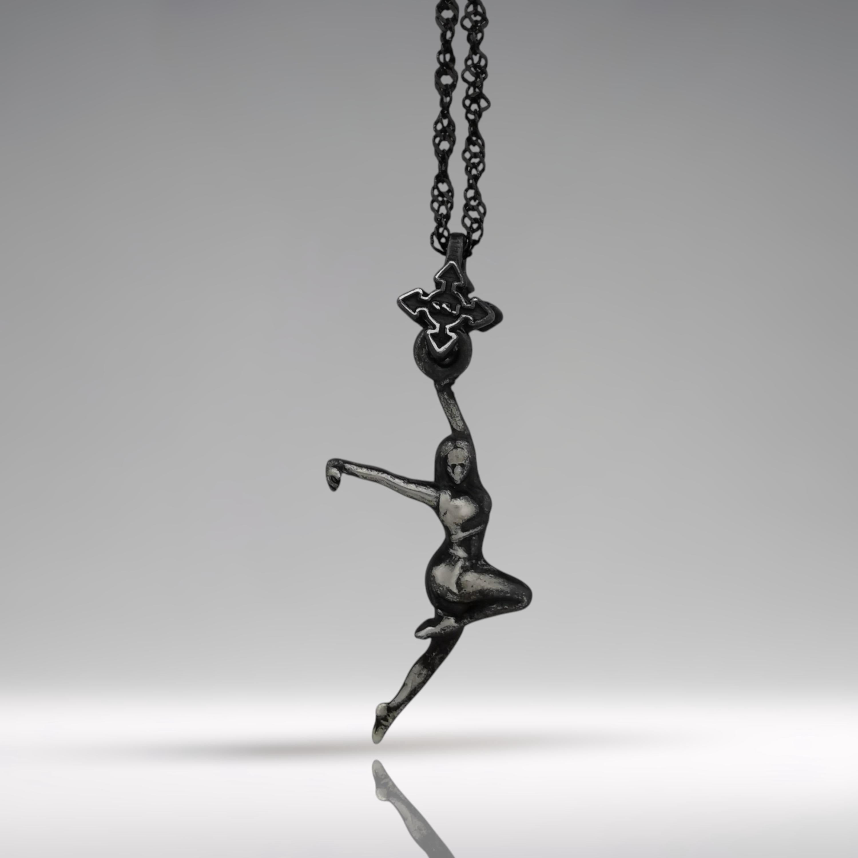 Latin Dance Jewelry Pendant for Women – Vintage Style 925 Silver Gift – Handcrafted Sports Accessory for Dancers – Necklace