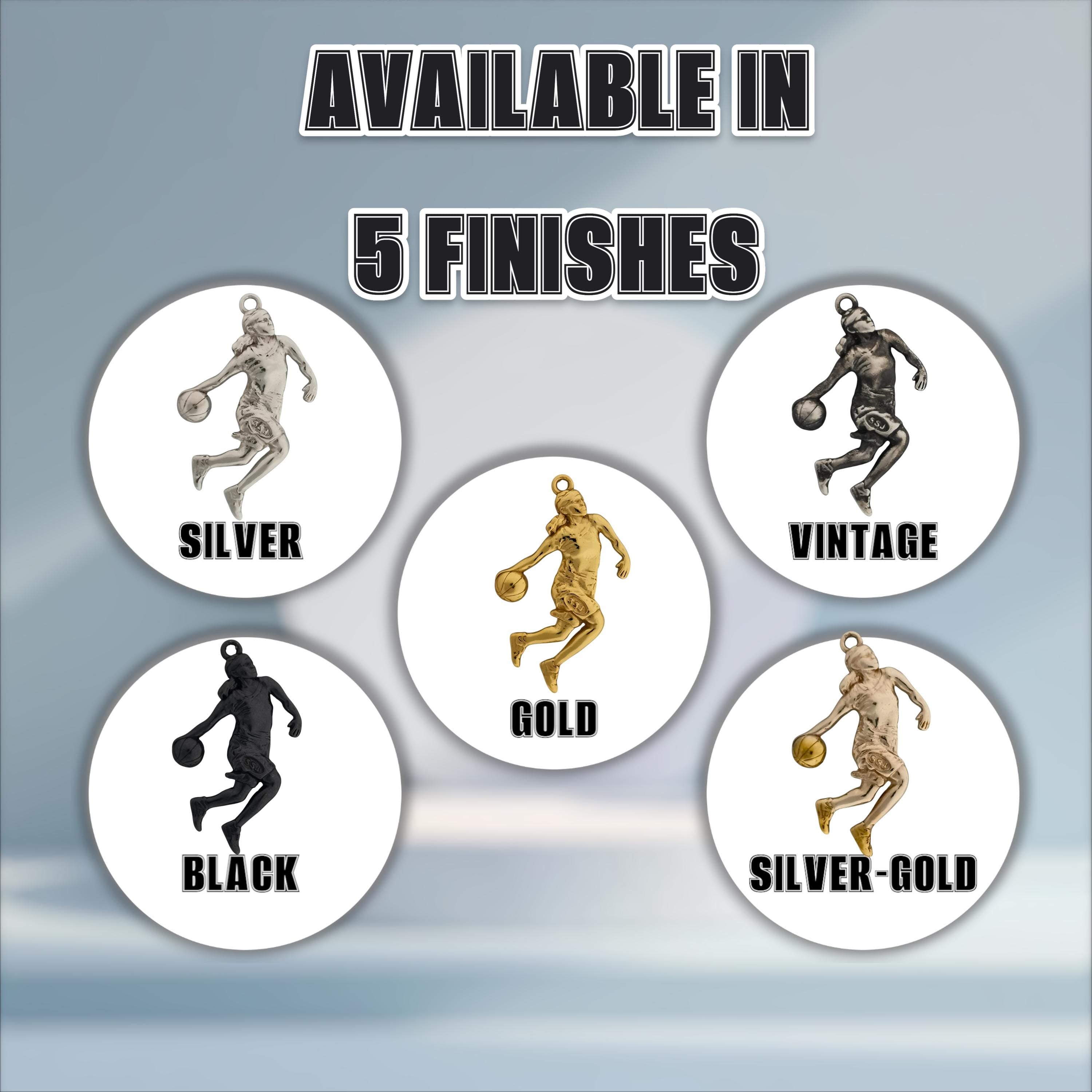 Basketball Pendant for Women and Girls – 925 Silver with Partial Gold Plating Jewelry Gift – Sports Necklace