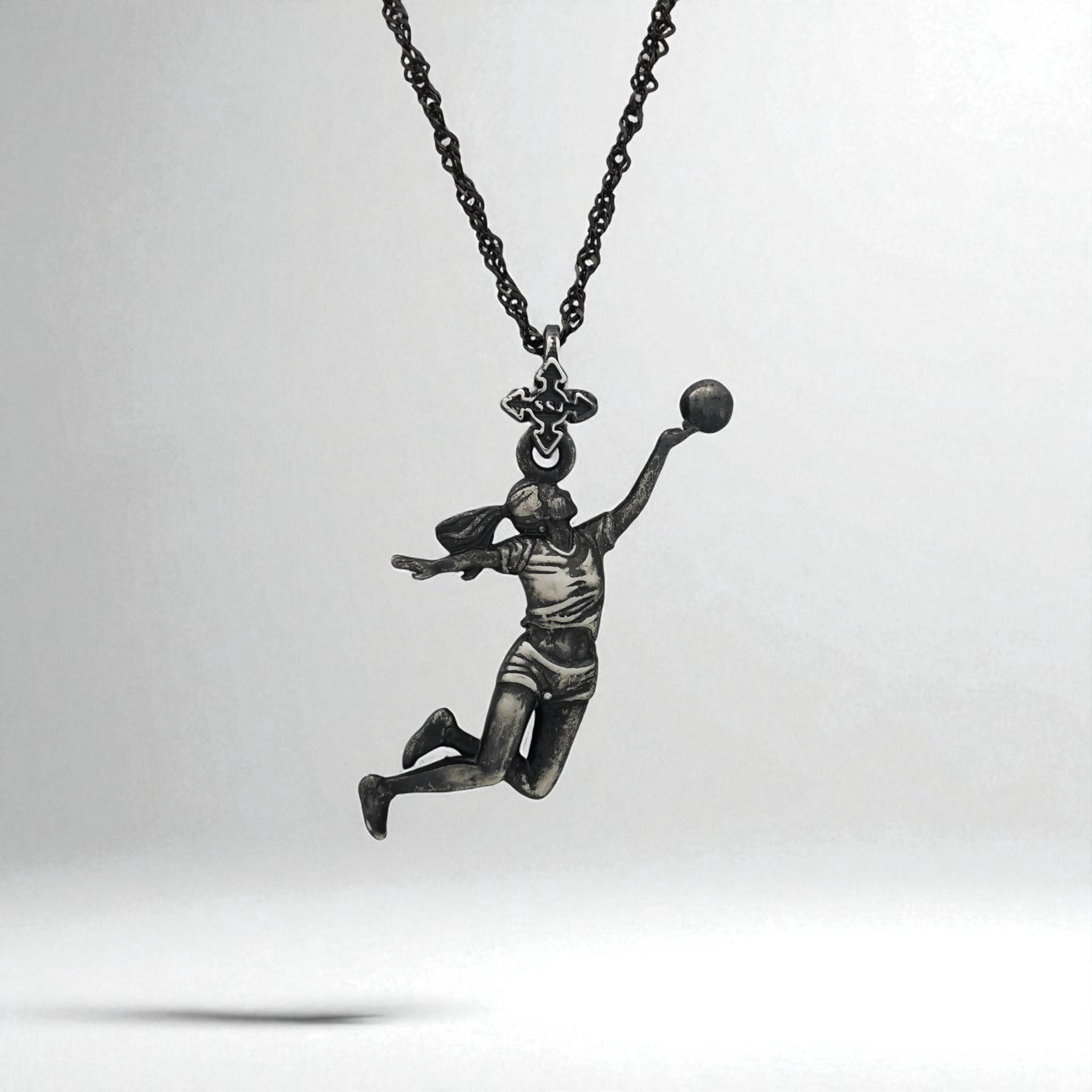 Volleyball Jewelry Pendant for Women – Vintage Style 925 Silver Gift – Handcrafted Sports Accessory for Players and Fans – Necklace