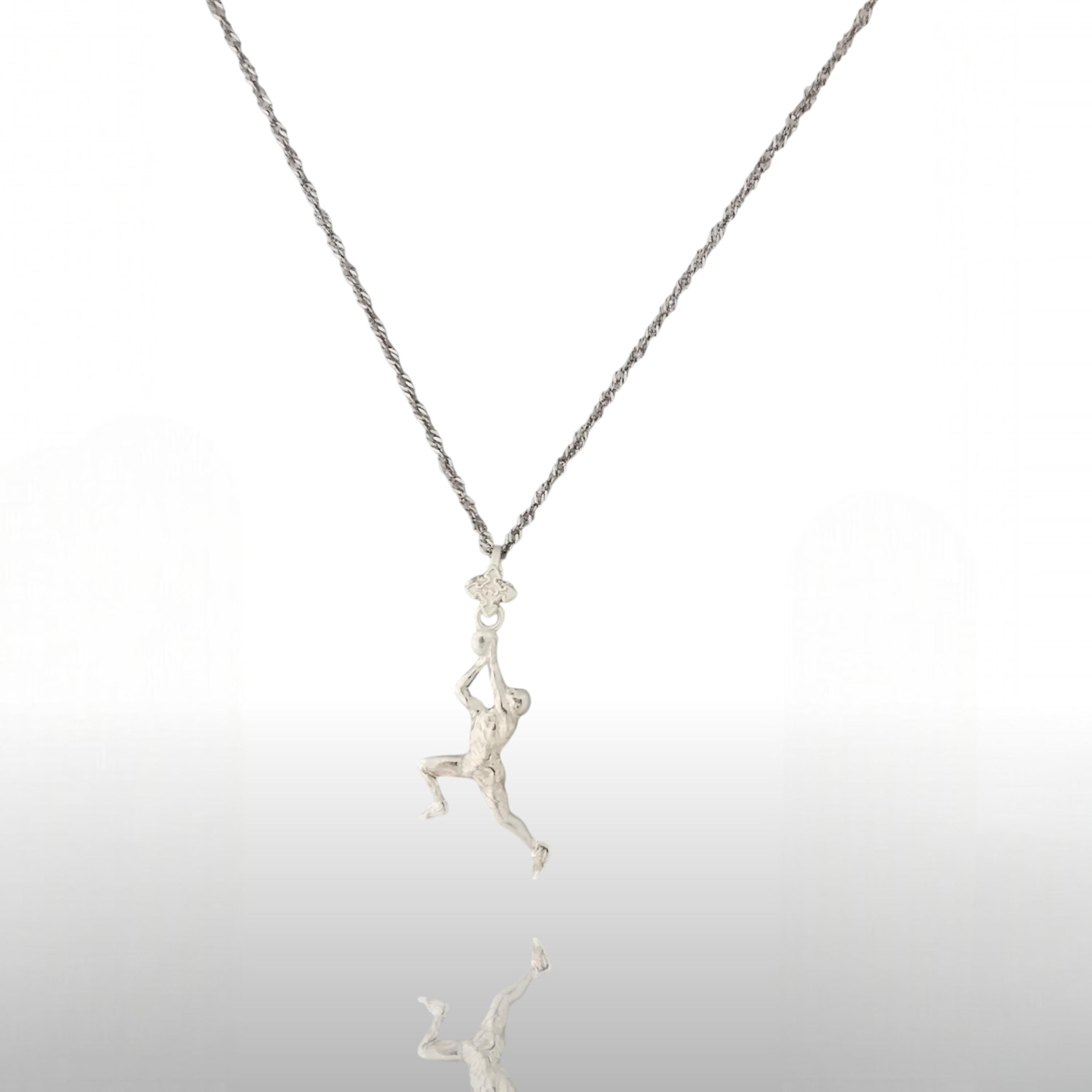 Basketball Jewelry Pendant for Men – Classic Silver 925 Gift – Sports Accessory for Players and Coaches – Necklace