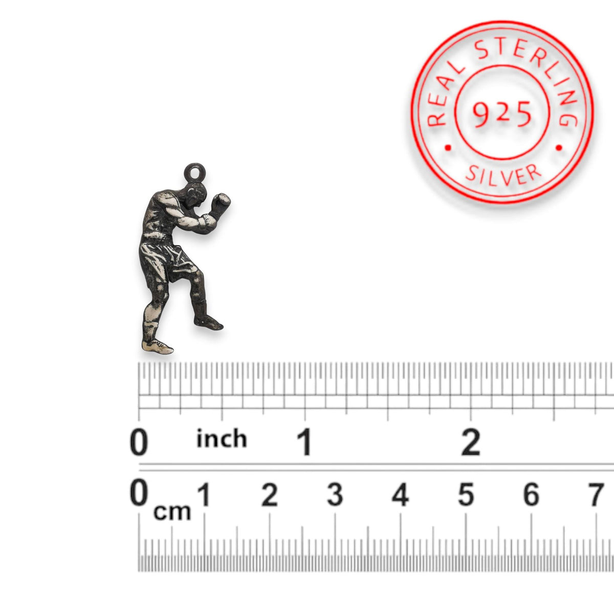 Boxing Jewelry Pendant for Men – Vintage Style 925 Silver Sports Gift – Handcrafted Accessory for Fighters and Athletes – Necklace