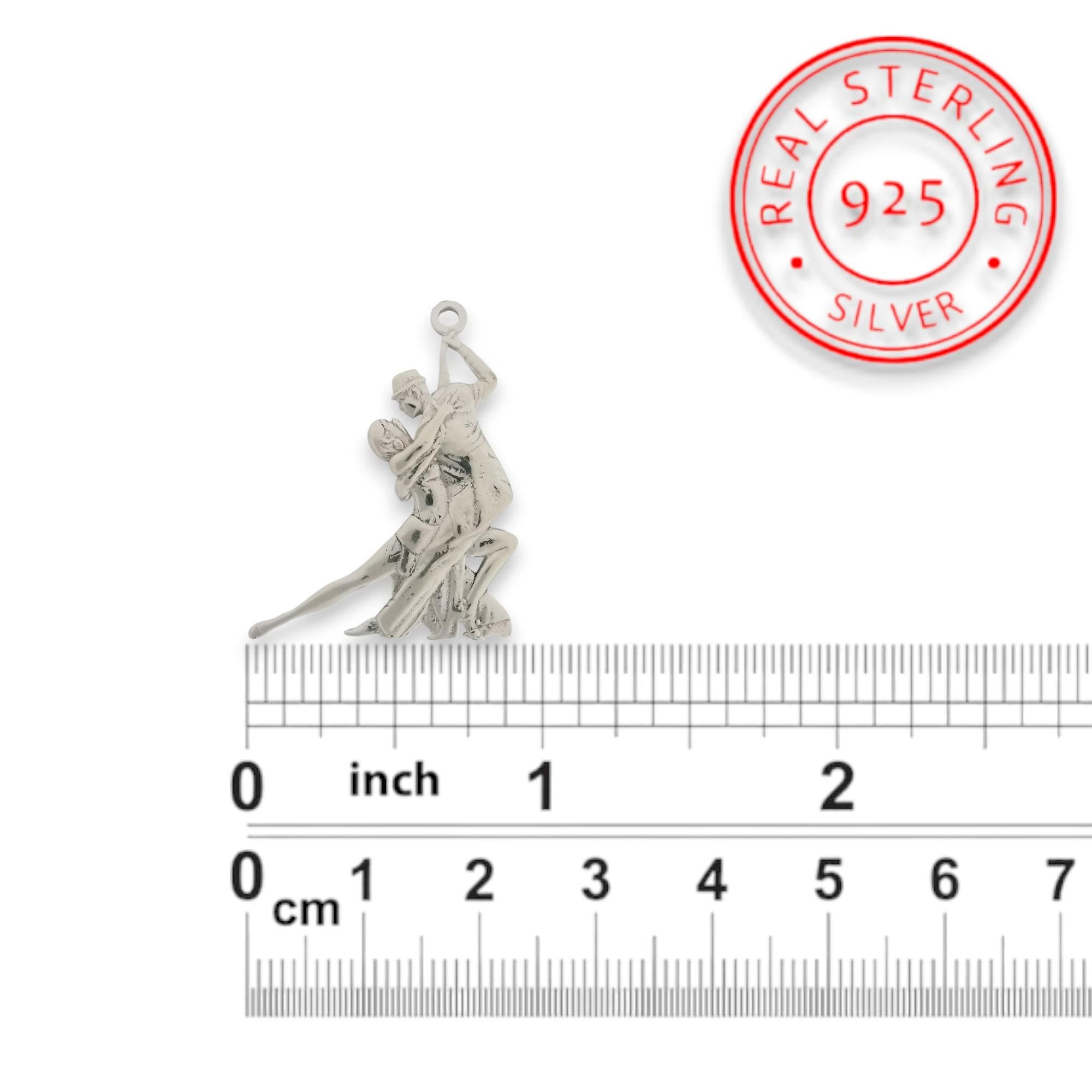 Dance Jewelry Pendant for Women – Classic Silver 925 Gift – Tango Salsa Sports Charm for Couples, Dancers & Artists – Necklace