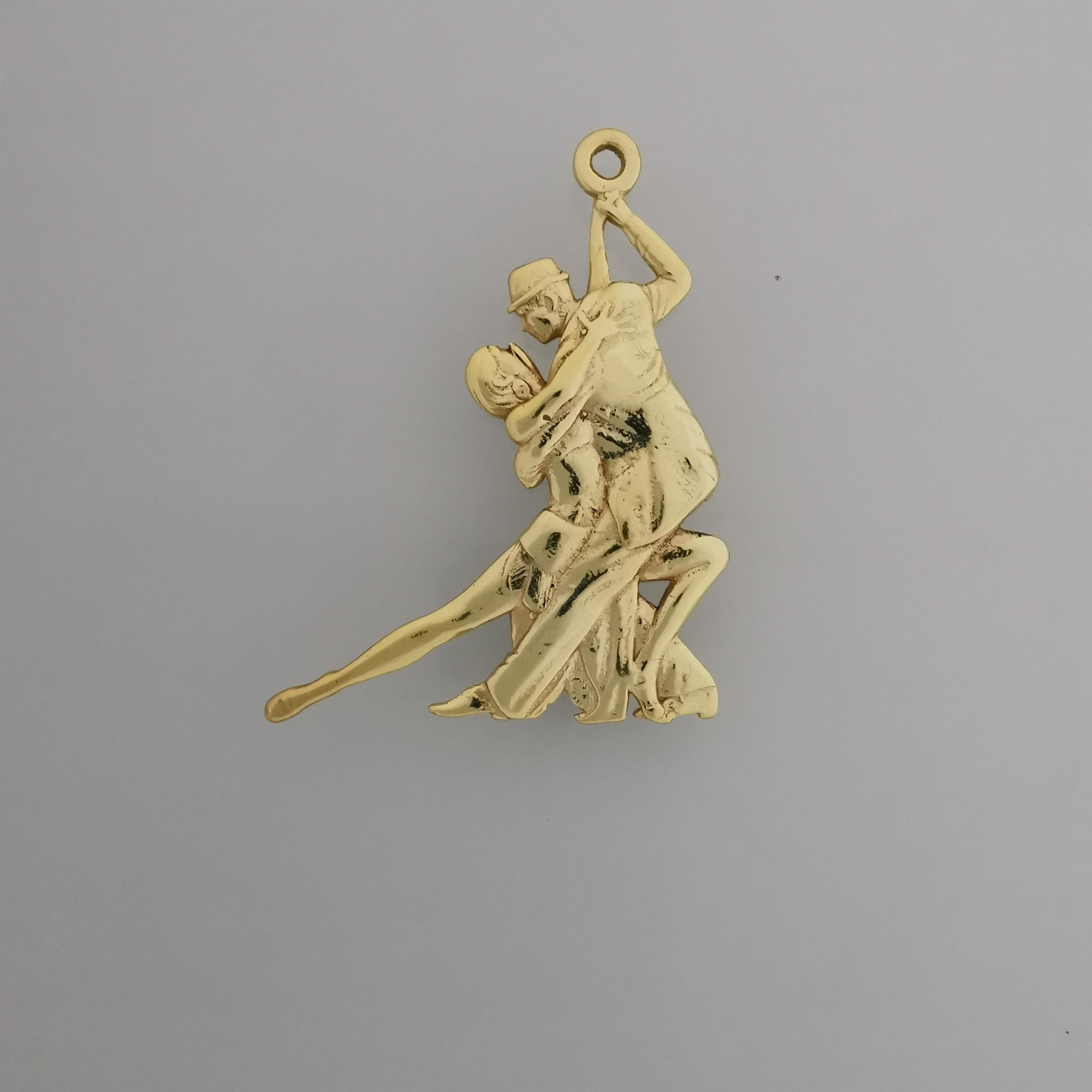 Dance Jewelry Pendant for Women – Gold-Plated 925 Silver Gift – Tango Salsa Sports Charm for Couples, Dancers & Artists – Necklace