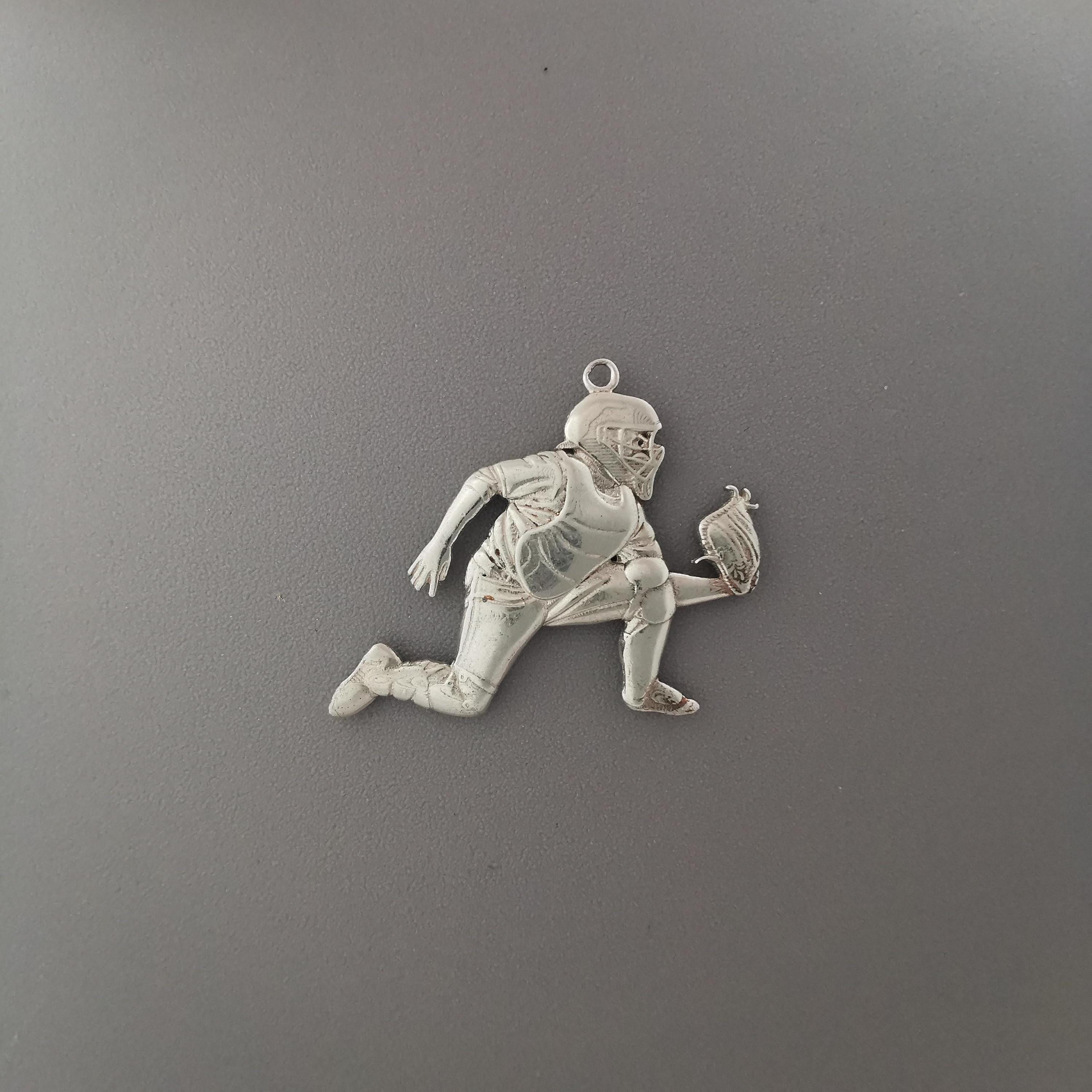 Baseball Jewelry Pendant for Men – 925 Sterling Silver Gift – Handcrafted Sports Accessory for Catchers and Collectors – Necklace