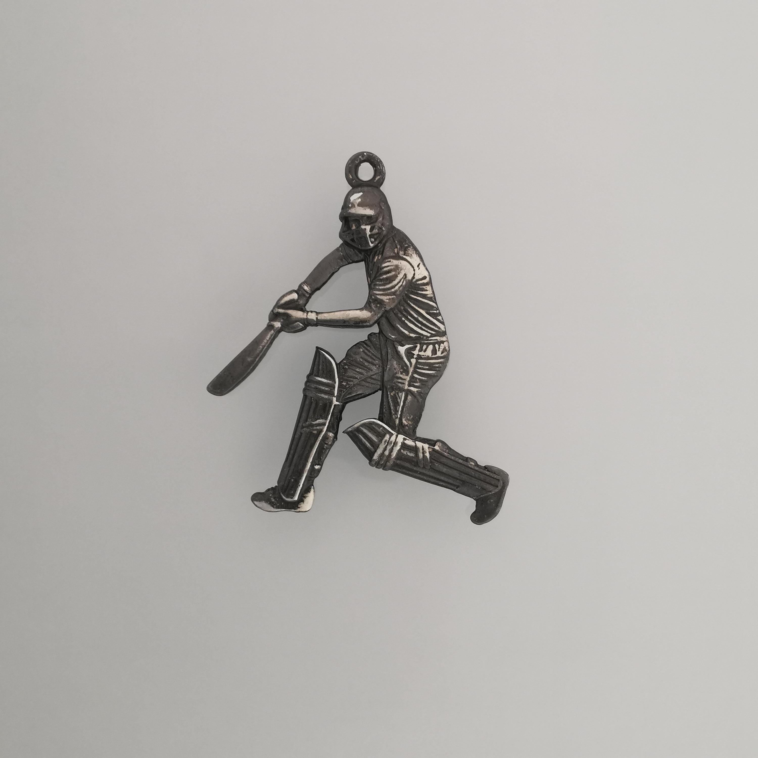 Cricket Jewelry Pendant for Men – Vintage Style 925 Silver Gift – Antique Sports Accessory for Cricketers and Game Lovers – Necklace