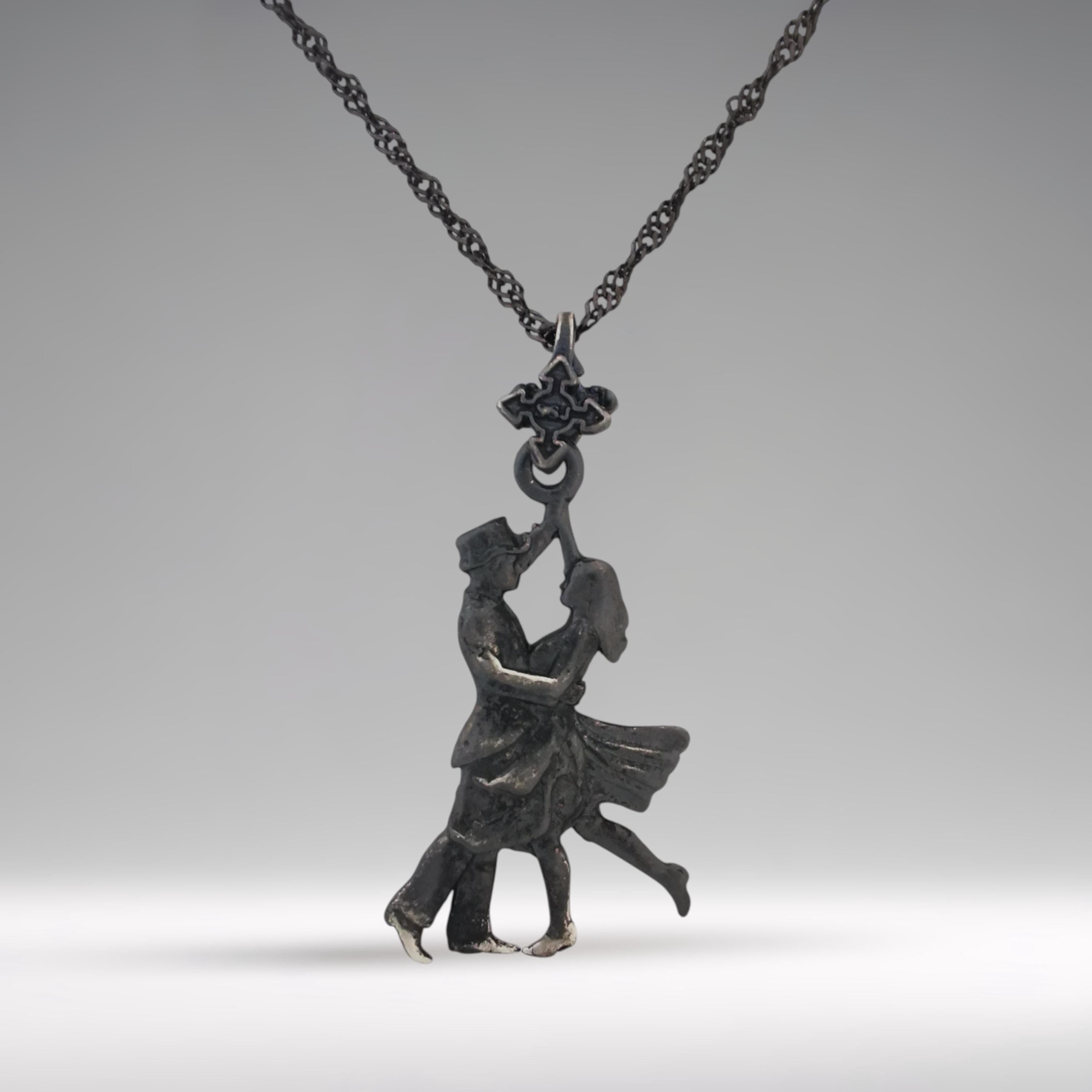Celebrate the passion of movement with this striking black oxidized 925 sterling silver pendant — a graceful tribute to Latin dance and the timeless allure of tango. With flowing lines and a dynamic silhouette, this piece captures the power of connection, rhythm, and feminine elegance.
🖤 The dark, matte finish gives the pendant a bold, artistic edge — ideal for the woman who dances through life with emotion and intensity.