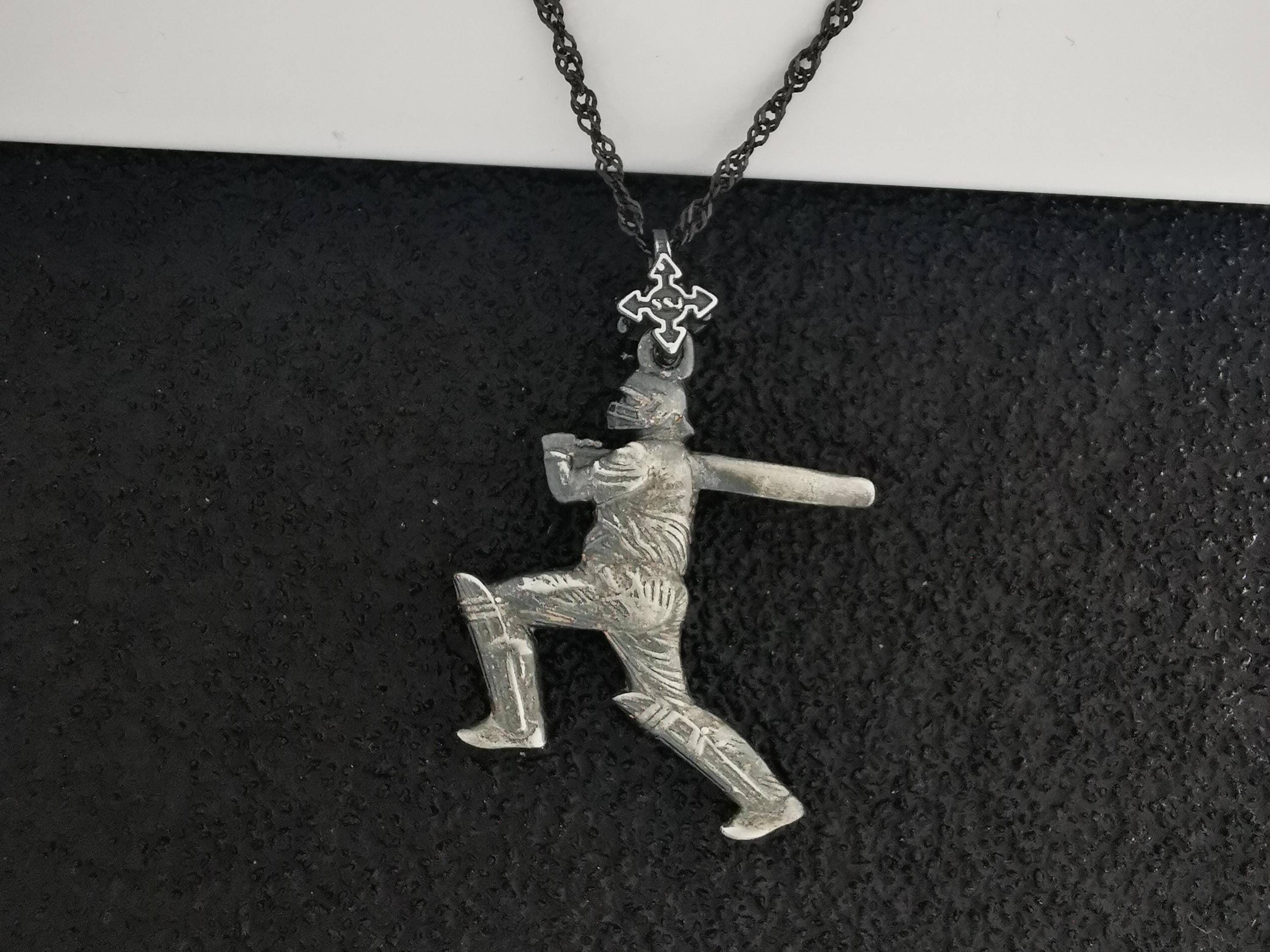 Cricket Necklace for Men – Vintage Style 925 Silver Pendant – Sports Jewelry Gift for Cricketers, Fans, or Coaches