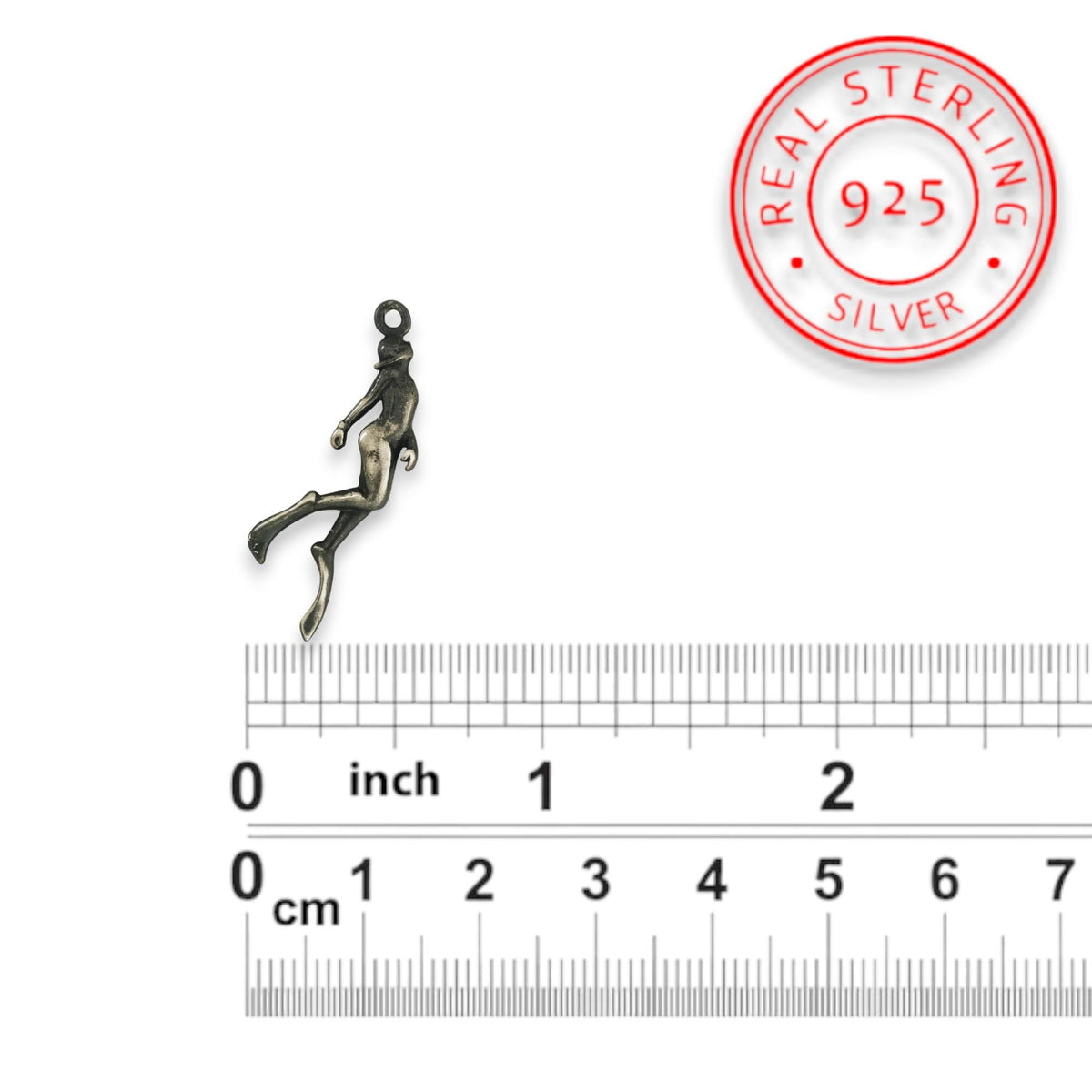 Diving Jewelry Pendant for Women – Vintage Style 925 Silver Gift – Sports Accessory for Swimmers and Diver Girls – Necklace