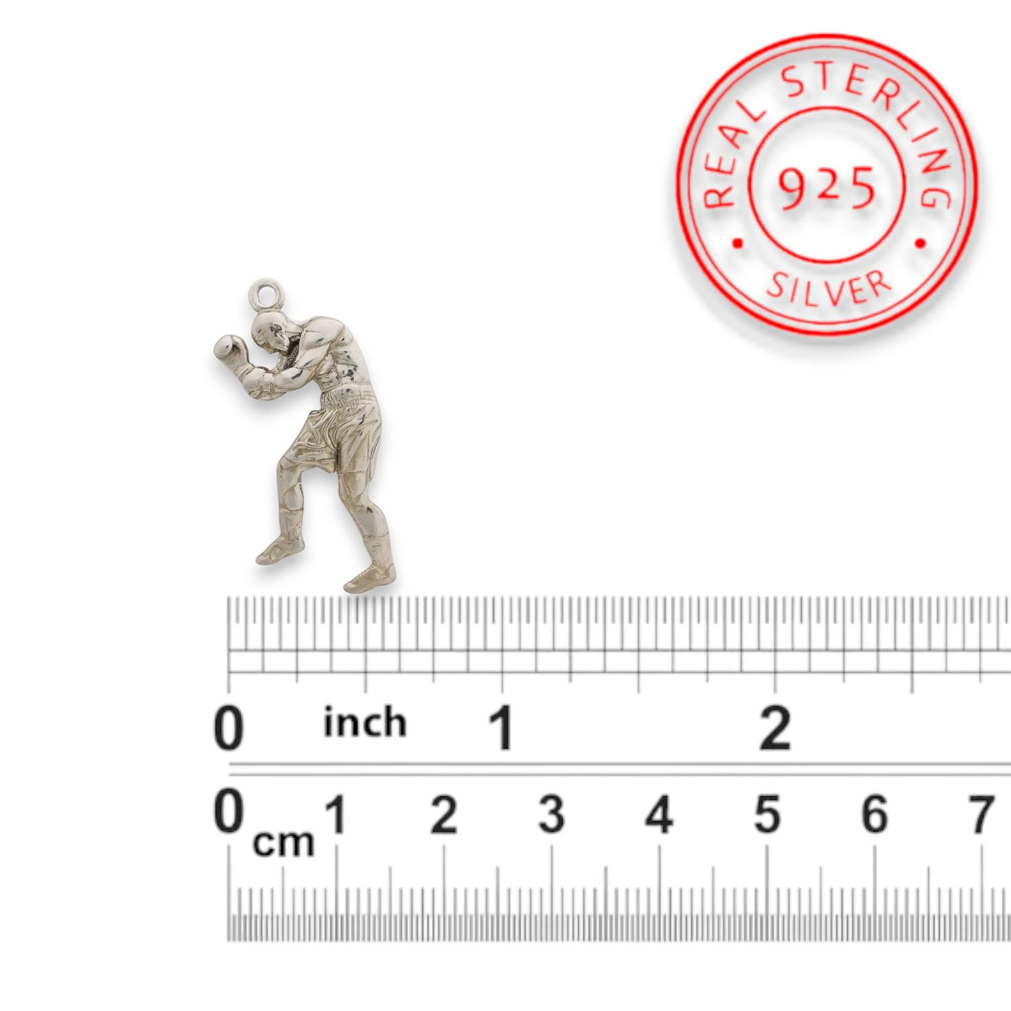 Boxing Jewelry Pendant for Men – Classic 925 Sterling Silver Gift – Handcrafted Sports Accessory for Fighters & Coaches – Necklace
