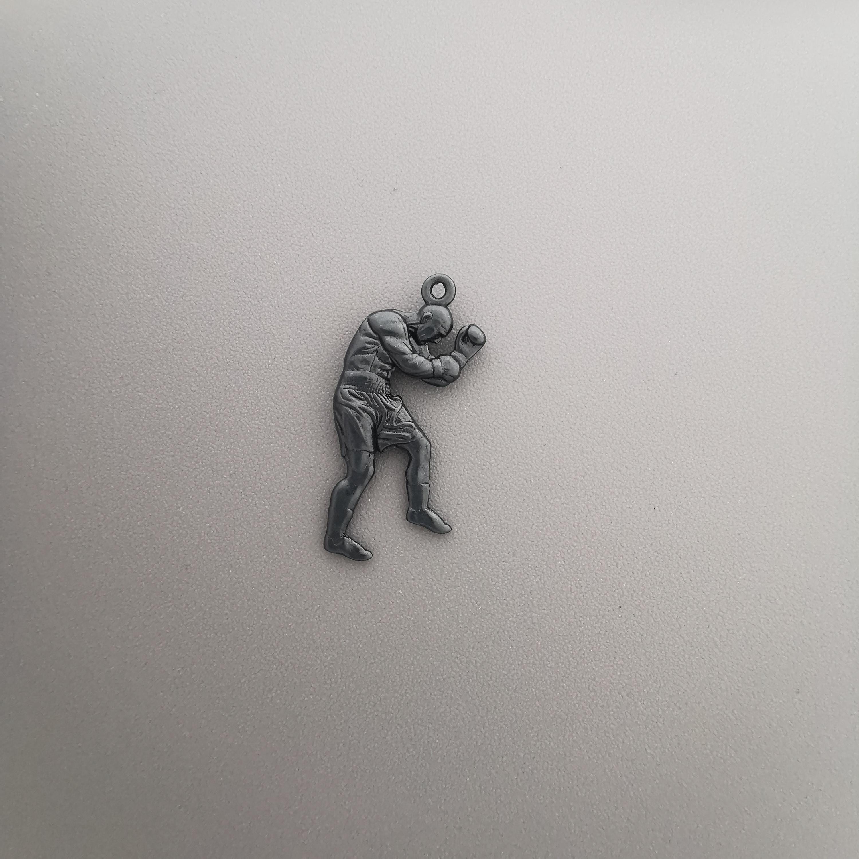 Boxing Pendant for Men – Oxidized 925 Silver Jewelry – Gift for Fighter, Coach or Boxer Fan – Necklace