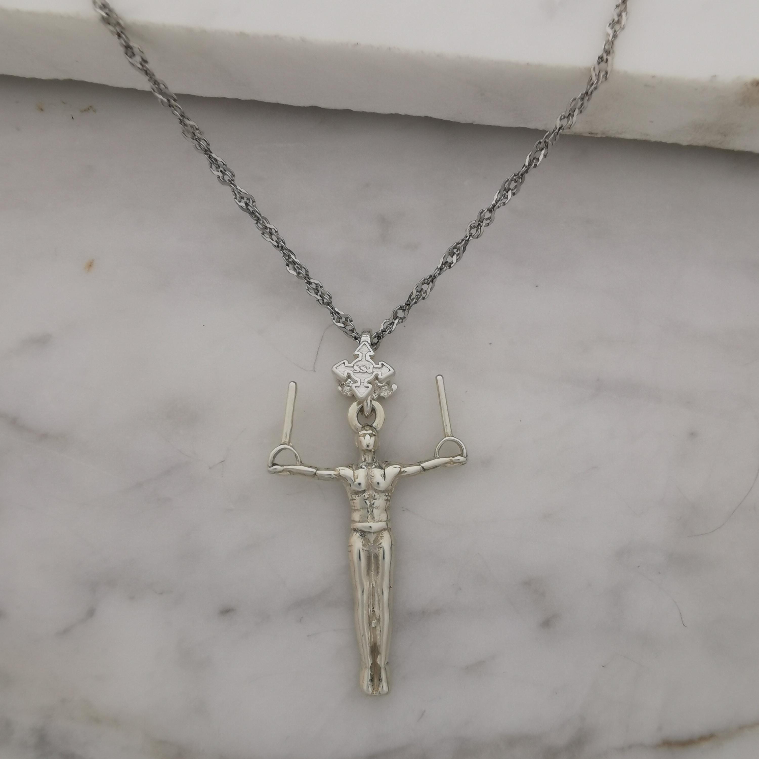 Artistic Gymnastics Jewelry Pendant for Men – Classic Silver 925 Gift – Handcrafted Sport Charm for Strength & Control – Necklace