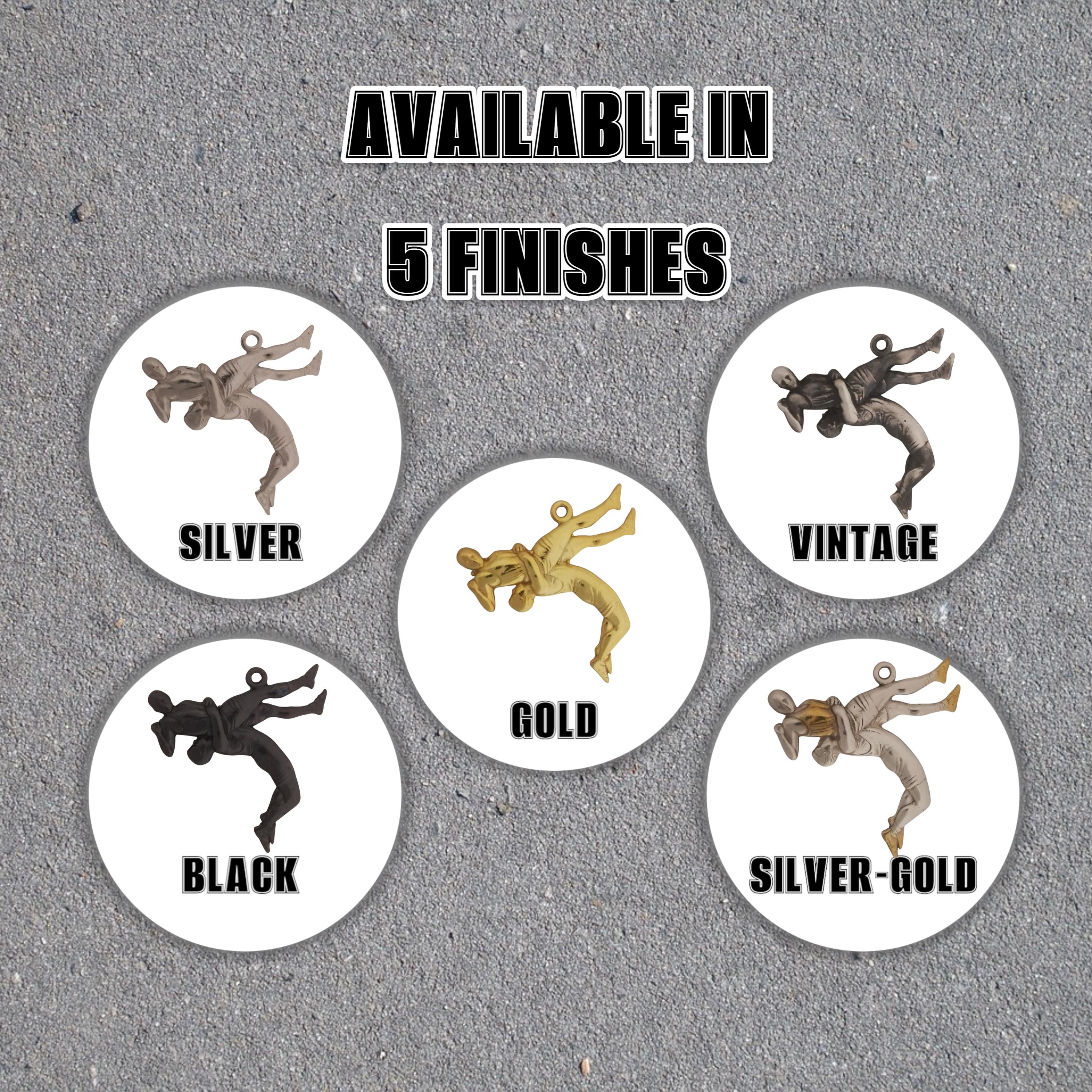 Wrestling Jewelry Pendant for Men – Gold-Plated 925 Silver Gift – Sports Accessory for Wrestlers, Coaches and Grappling Fans – Necklace