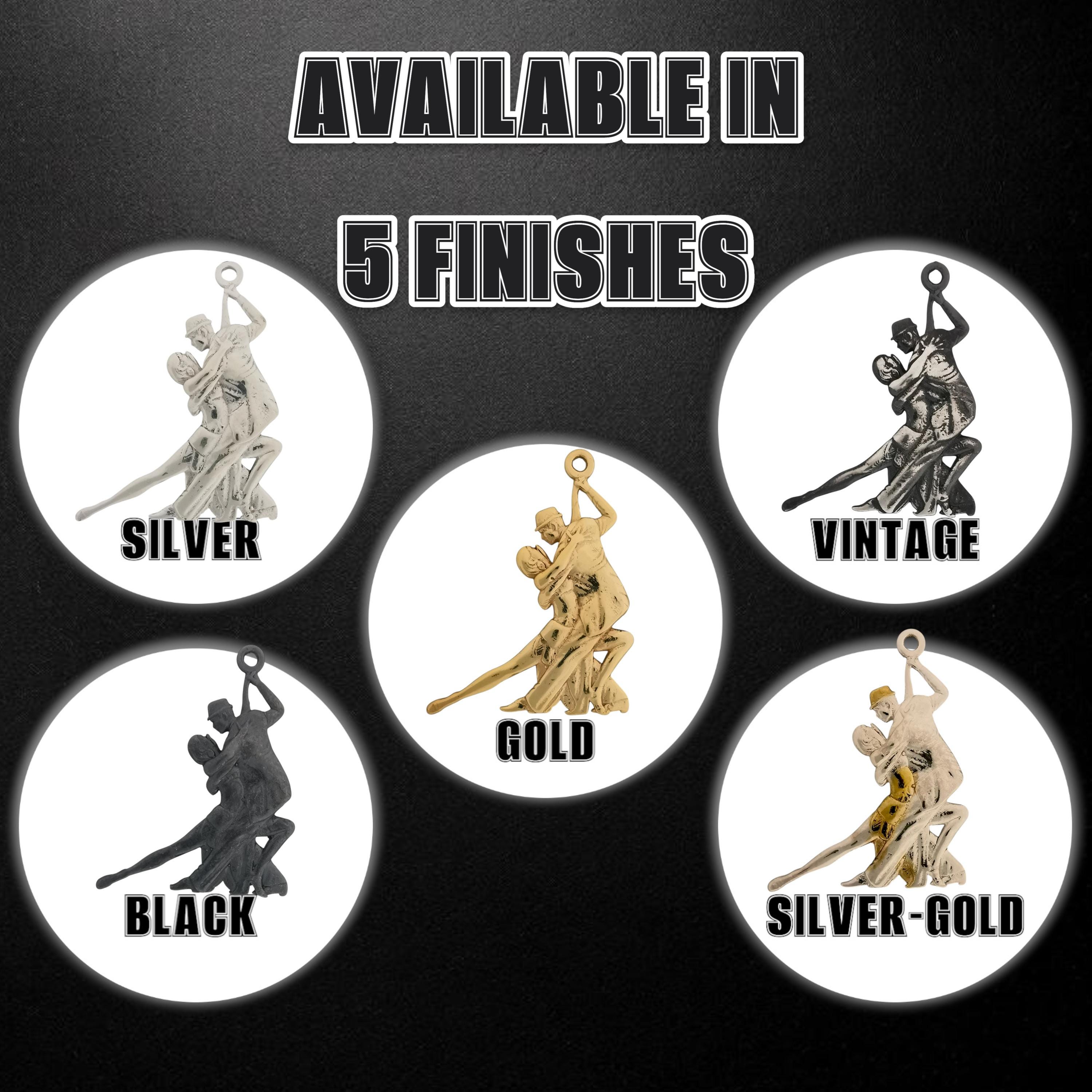 Dance Jewelry Pendant for Women – 925 Silver with Partial Gold Plating Gift – Tango Salsa Charm for Couples, Dancers & Artists – Necklace